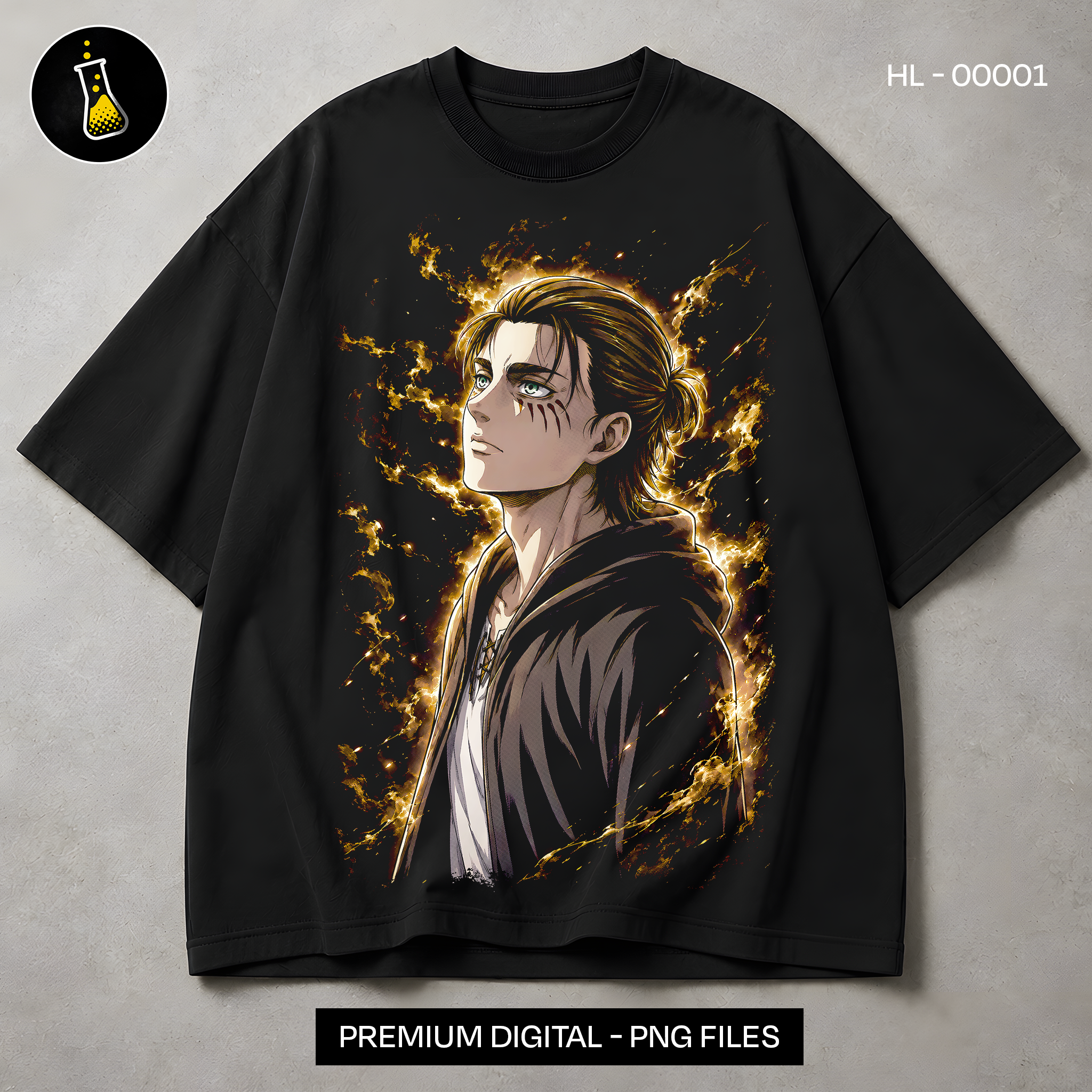 Escanor Sunshine Lion's Sin Print - black t-shirt mockup HL-00001