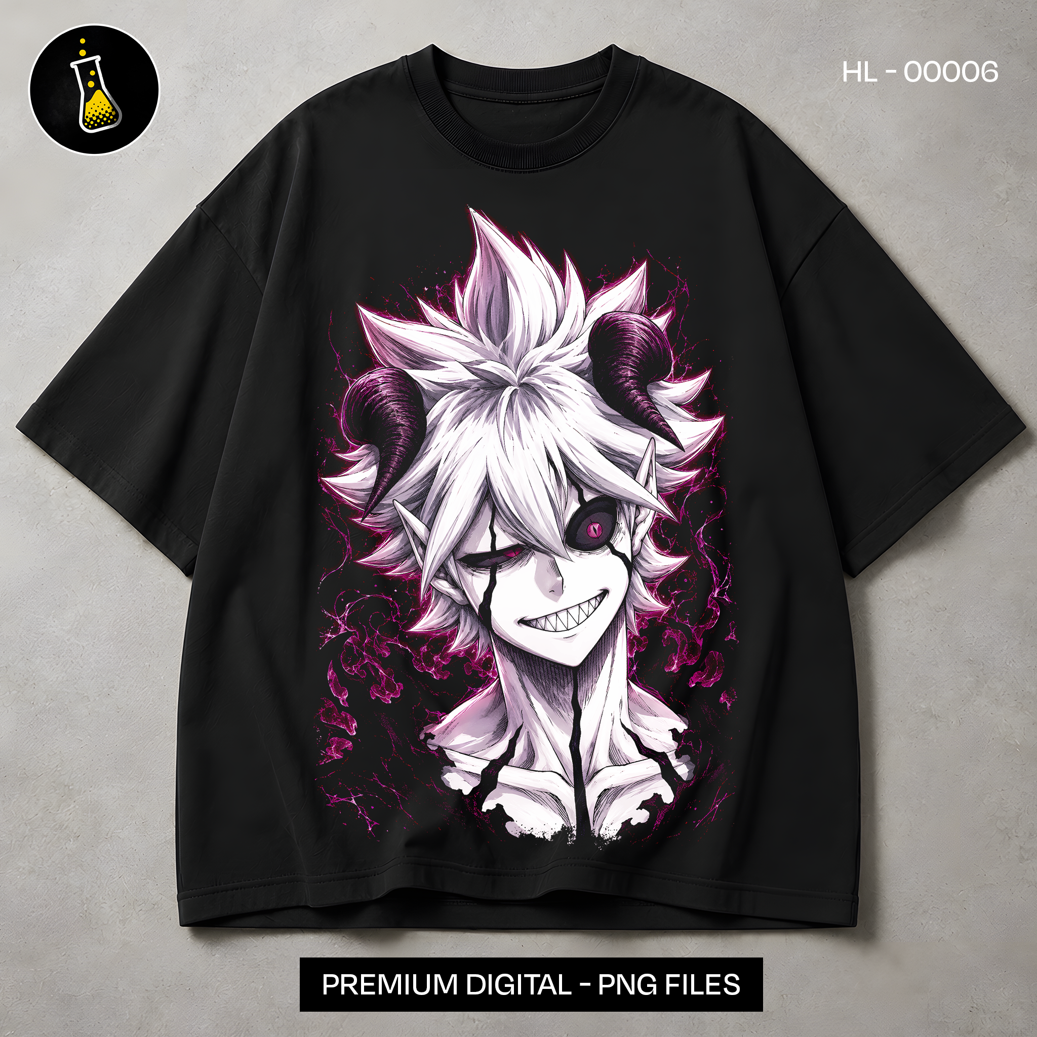 Asta Demon Form Devil Union Print - black t-shirt mockup HL-00006
