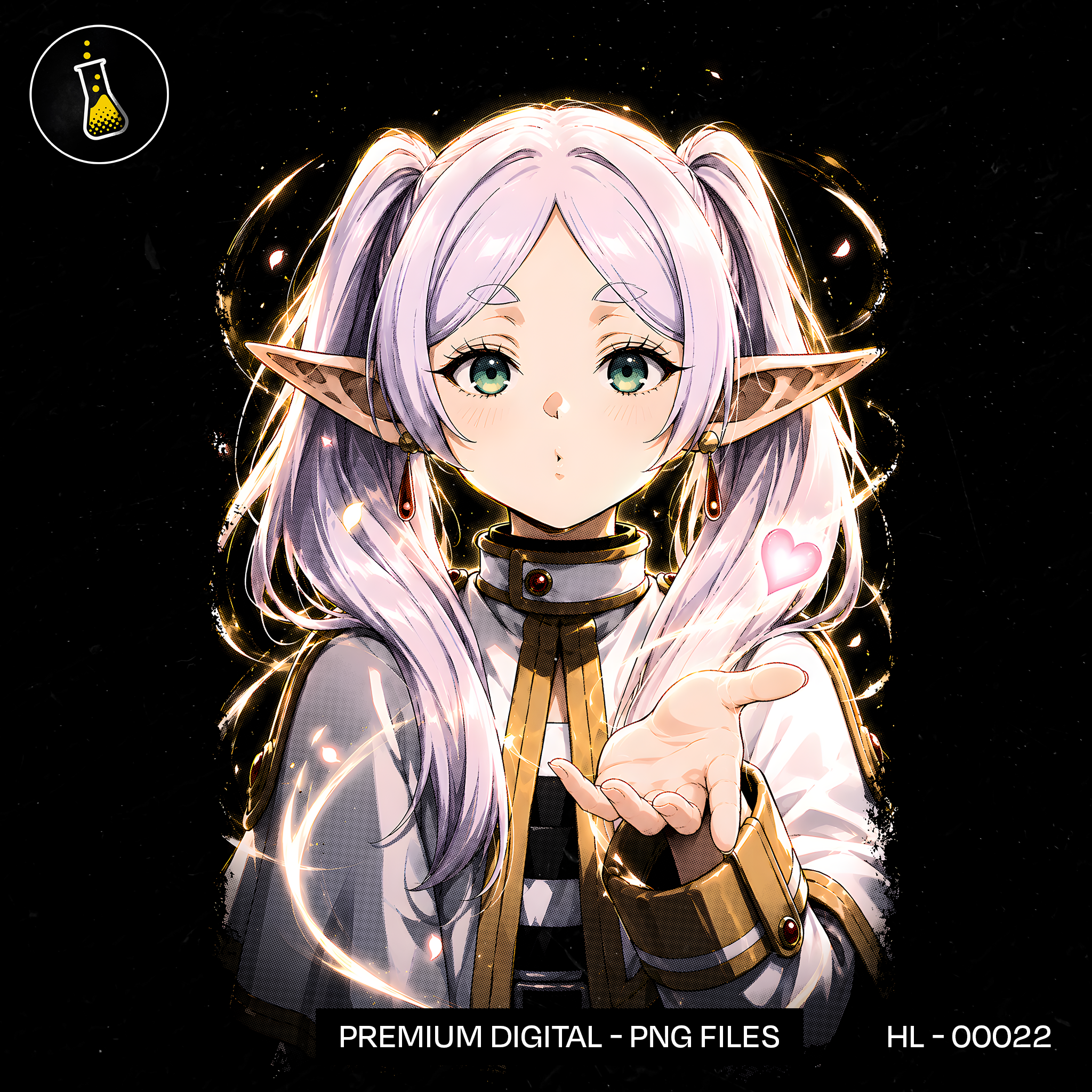 Frieren Elf Mage Portrait Print