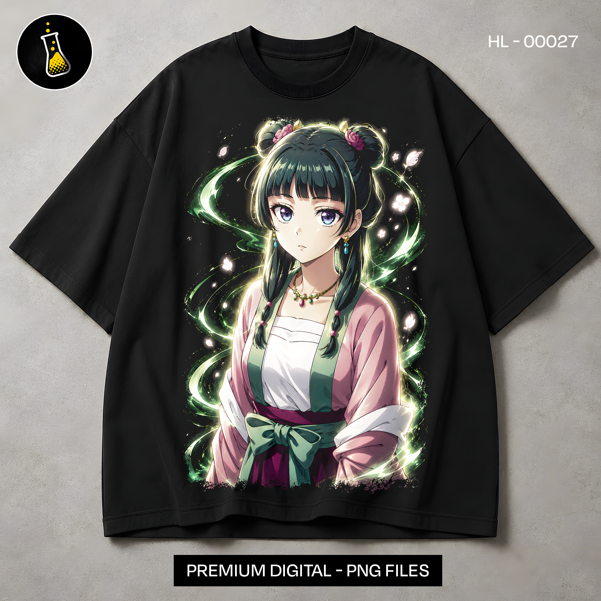 Maomao Apothecary Diaries Palace Print - black t-shirt mockup HL-00027