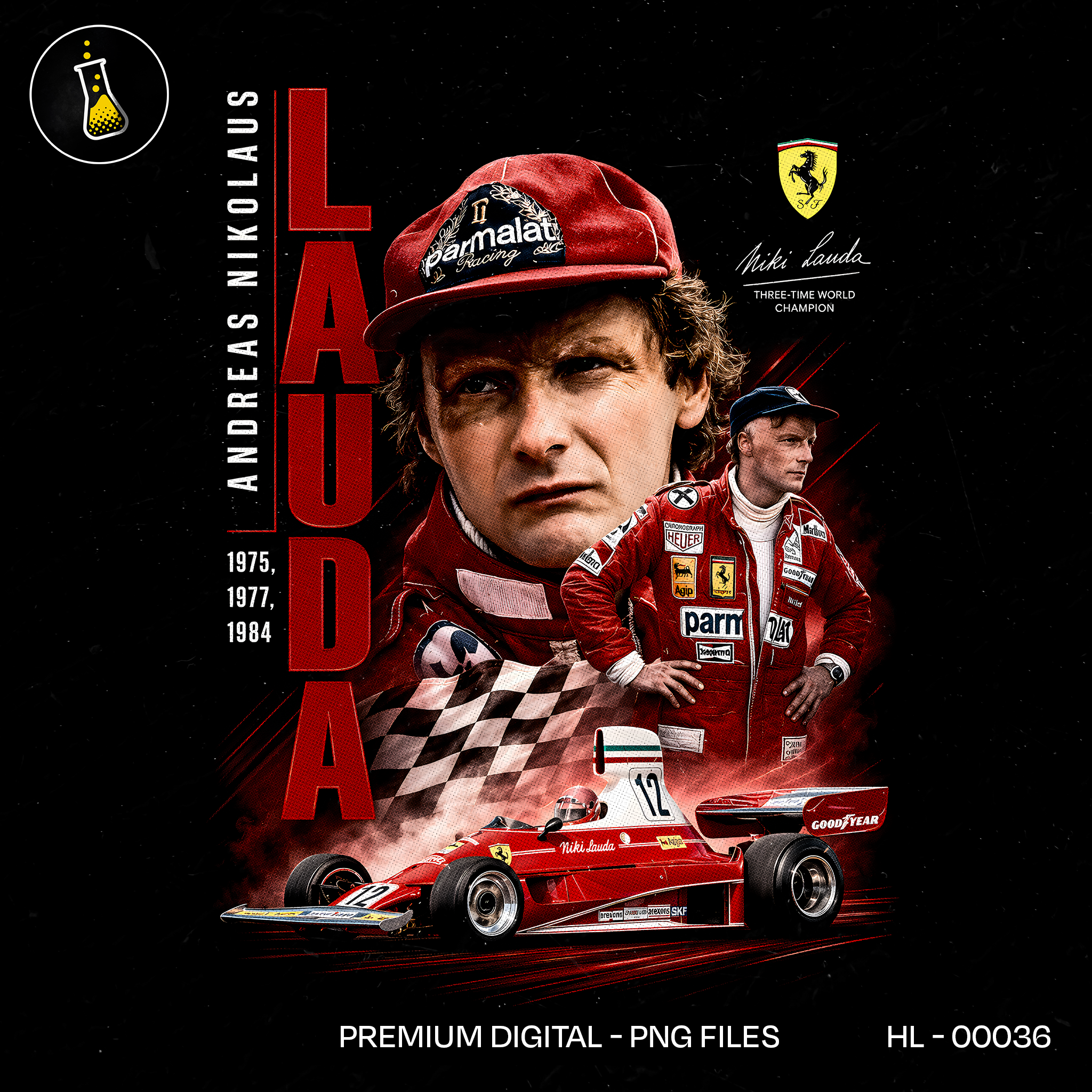 Niki Lauda Ferrari F1 Legend Print