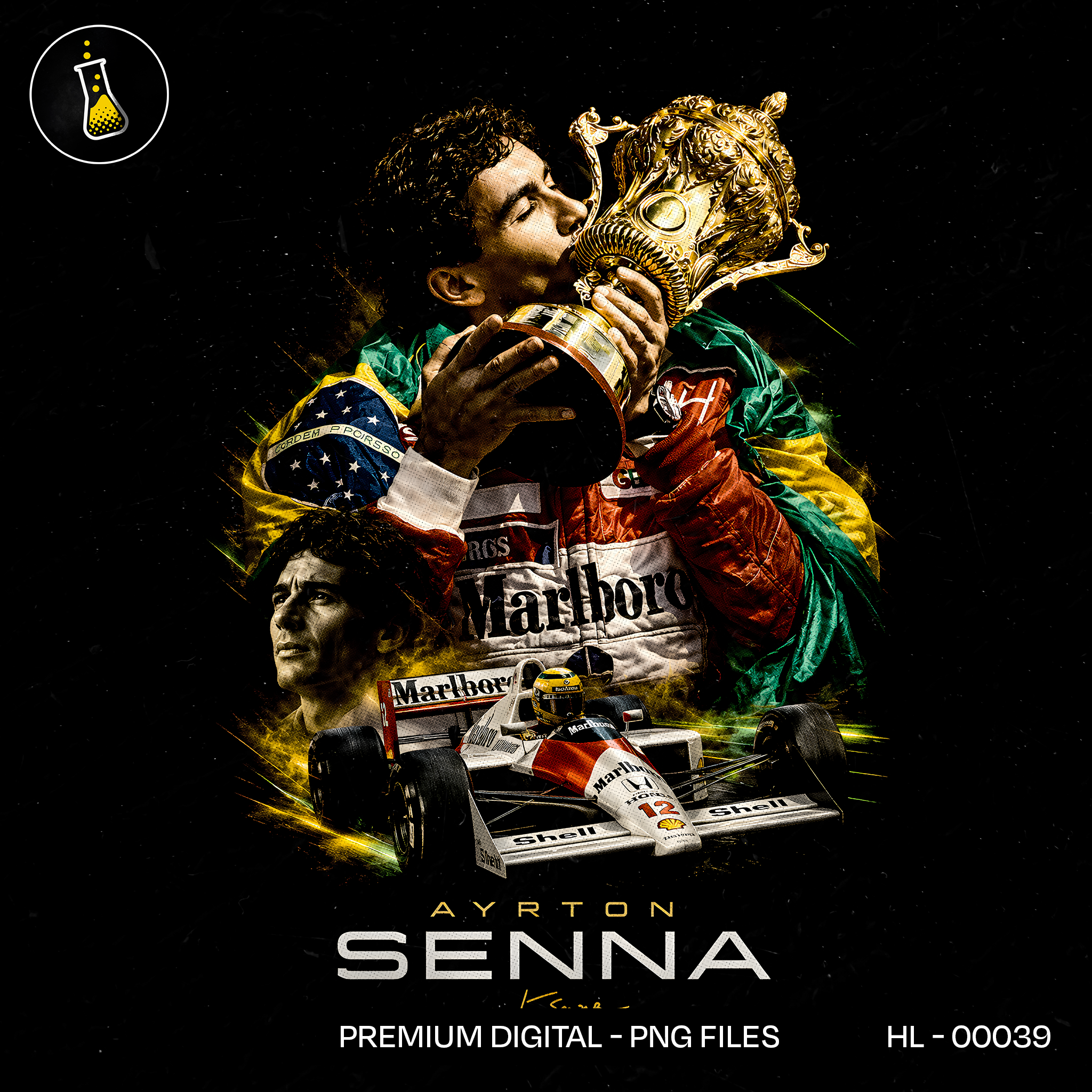 Ayrton Senna Victory F1 Print