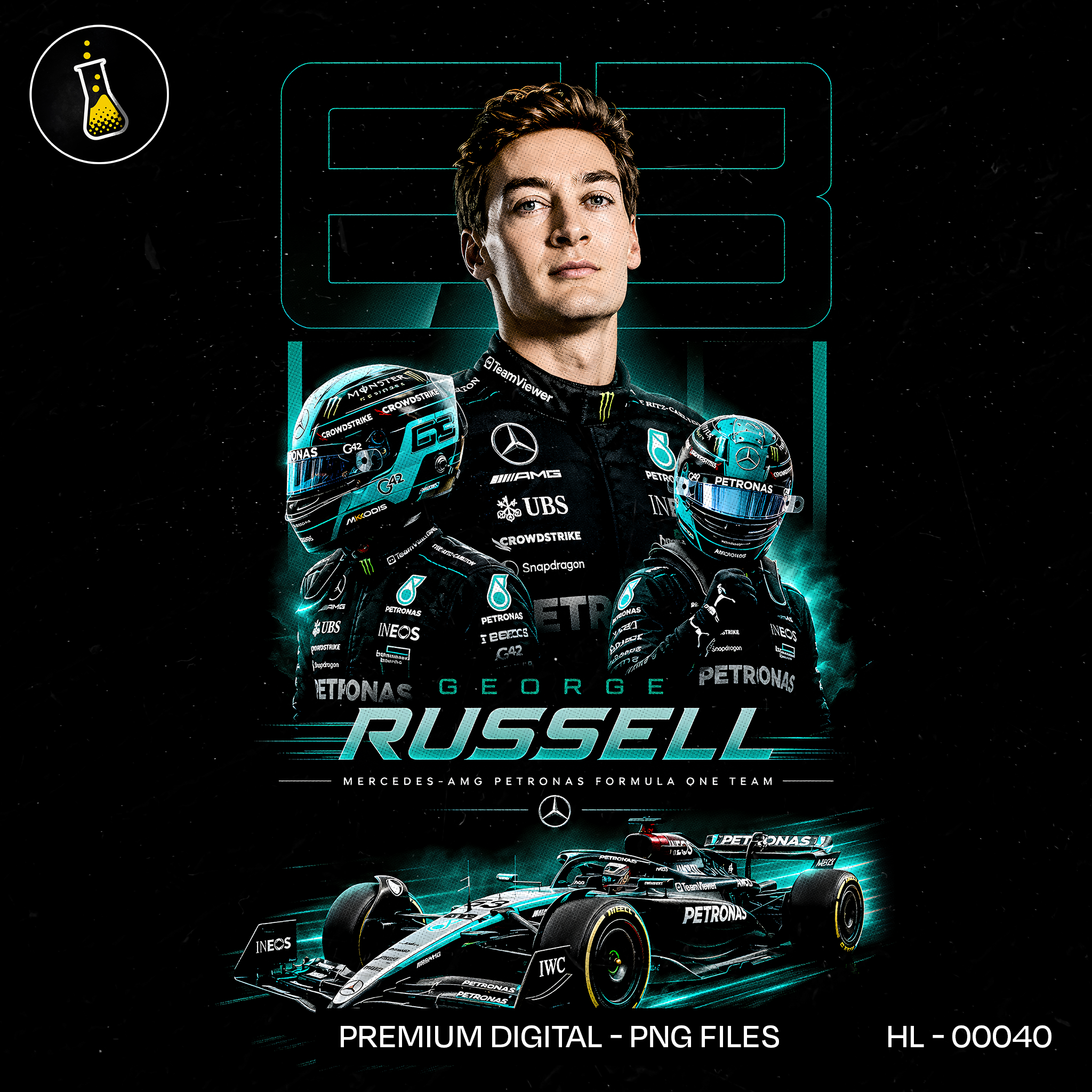 George Russell Mercedes F1 Print