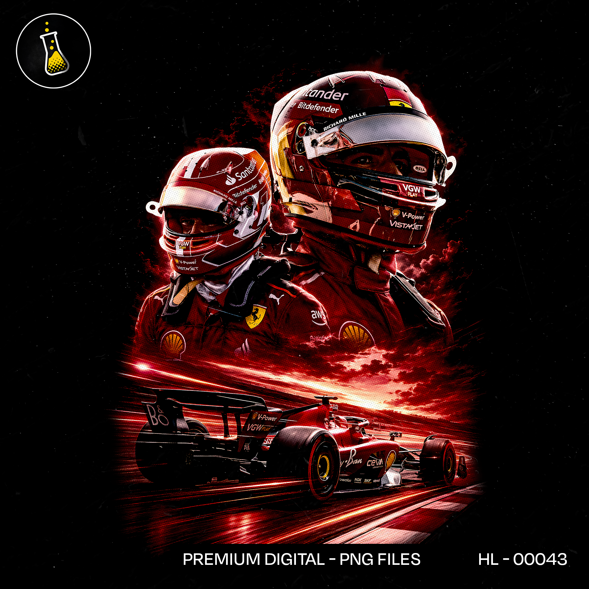 Ferrari Duo Leclerc & Sainz F1 Print
