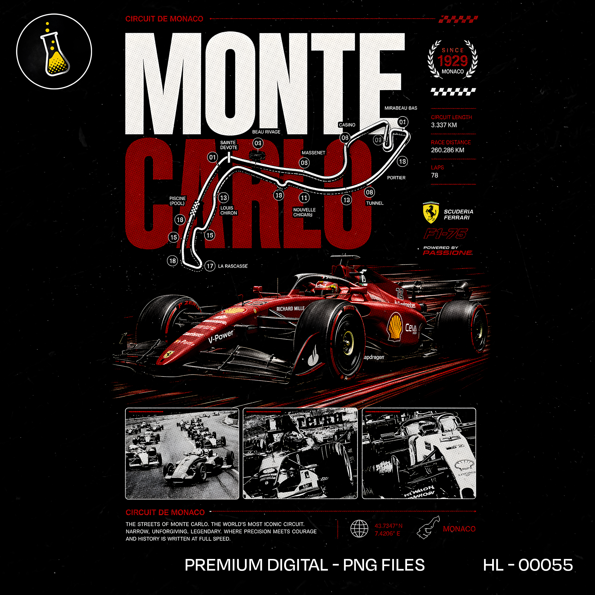Monte Carlo Circuit Ferrari F1 Print