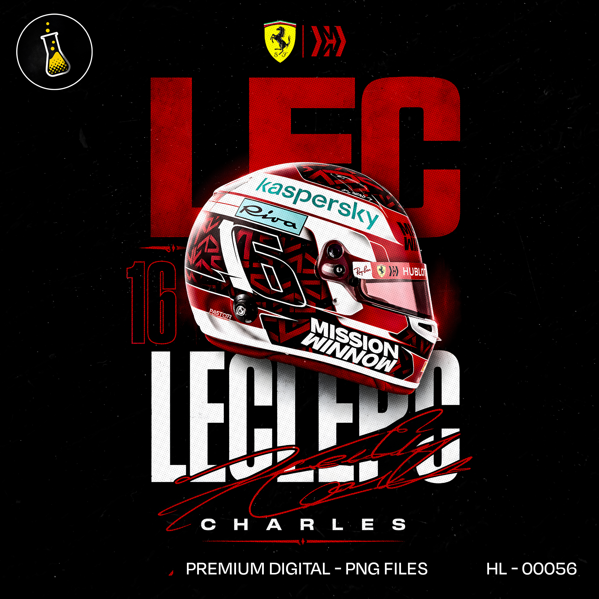 Charles Leclerc Helmet F1 Print