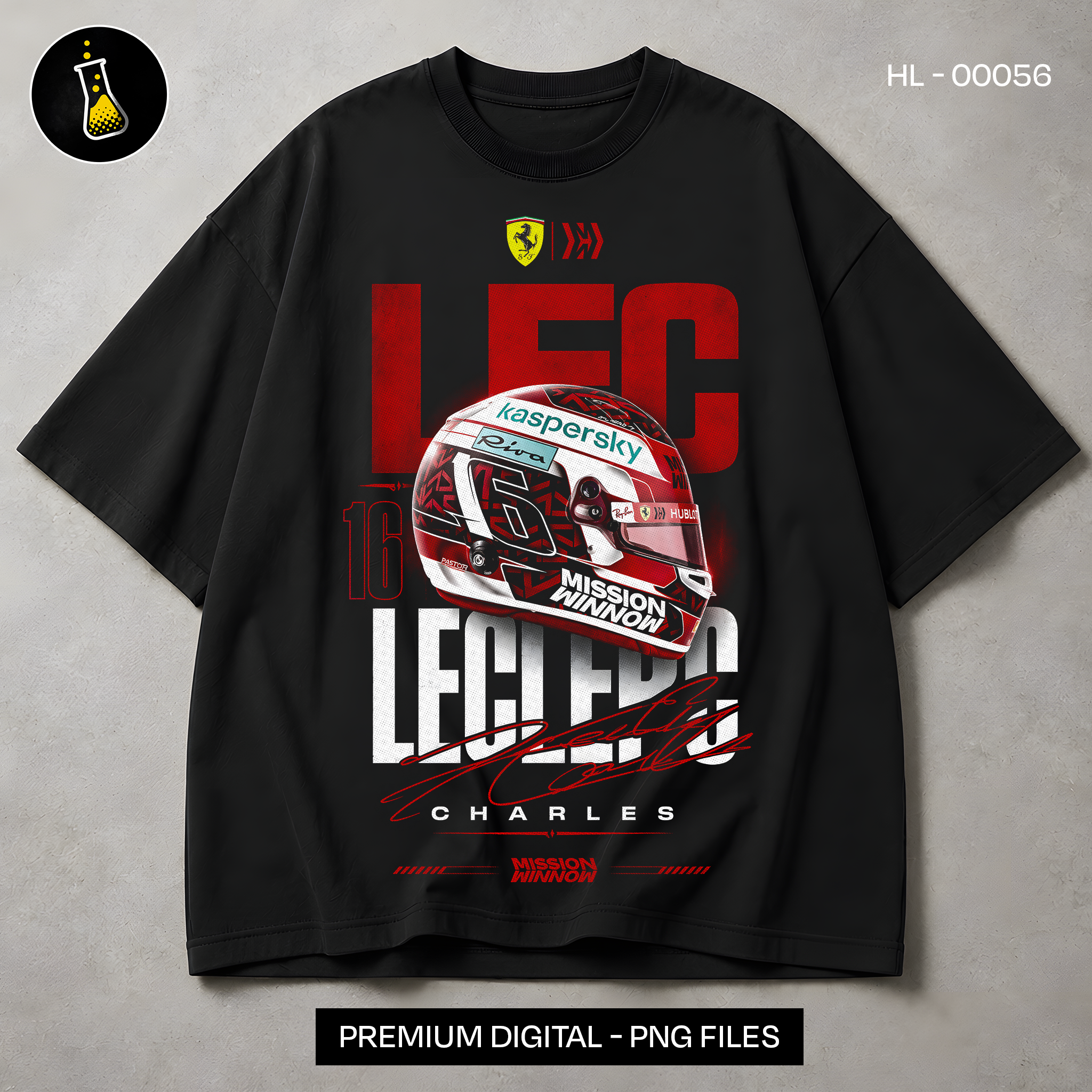 Charles Leclerc Helmet F1 Print