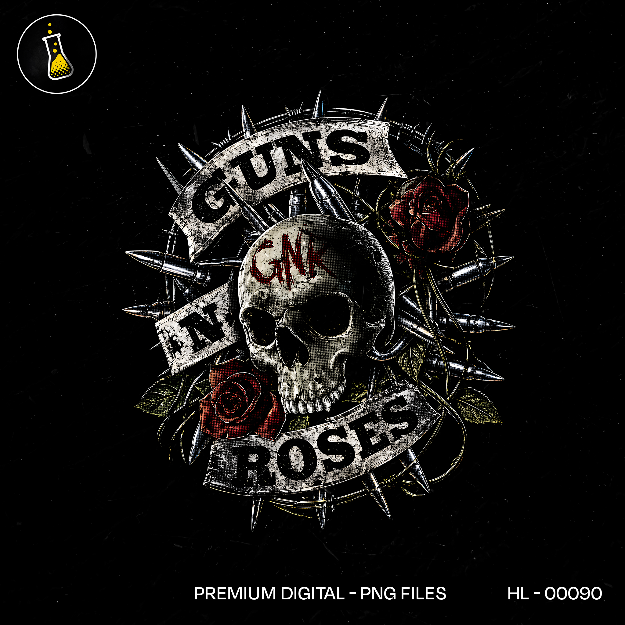 Guns N Roses Skull Rock Print