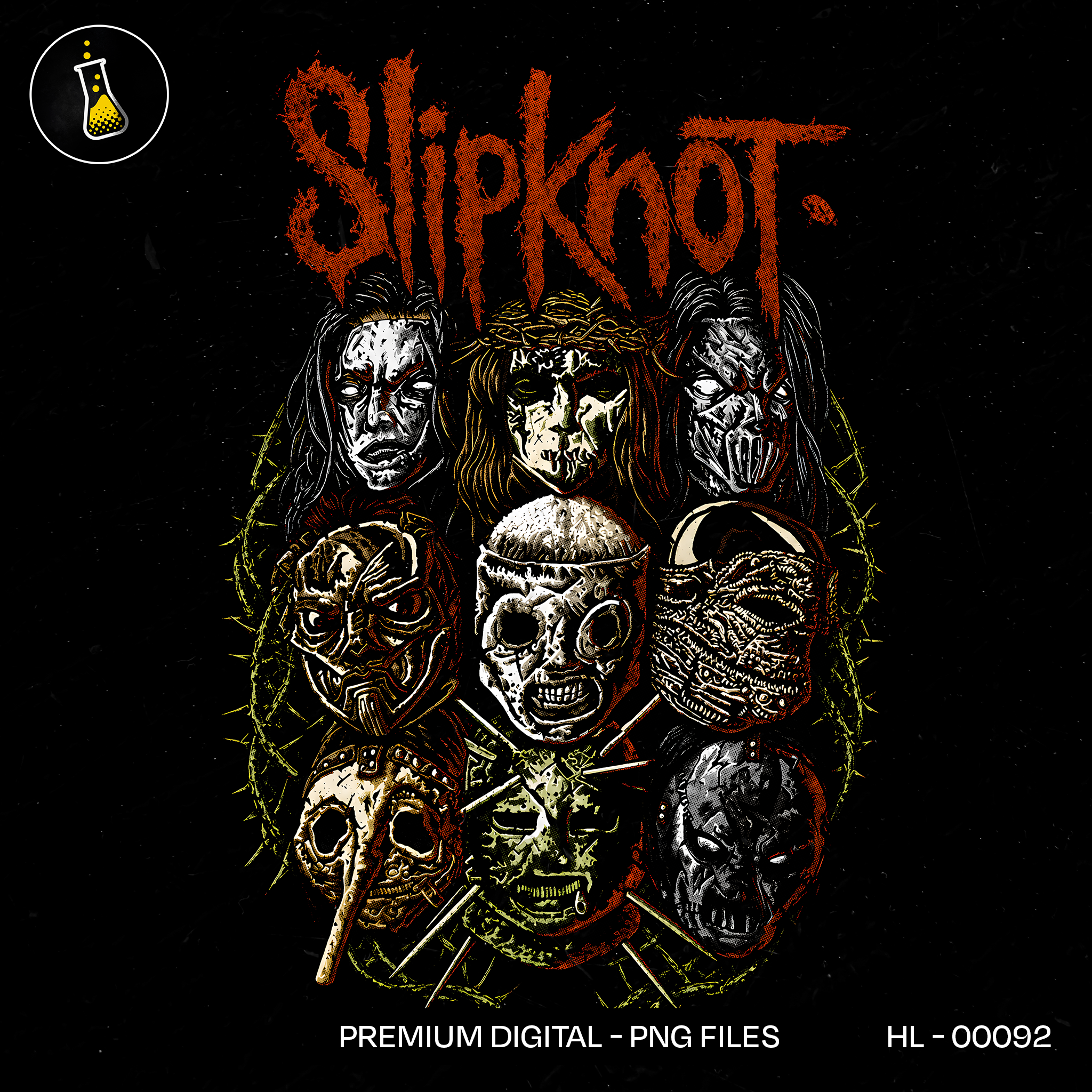 Slipknot Masks Rock Print