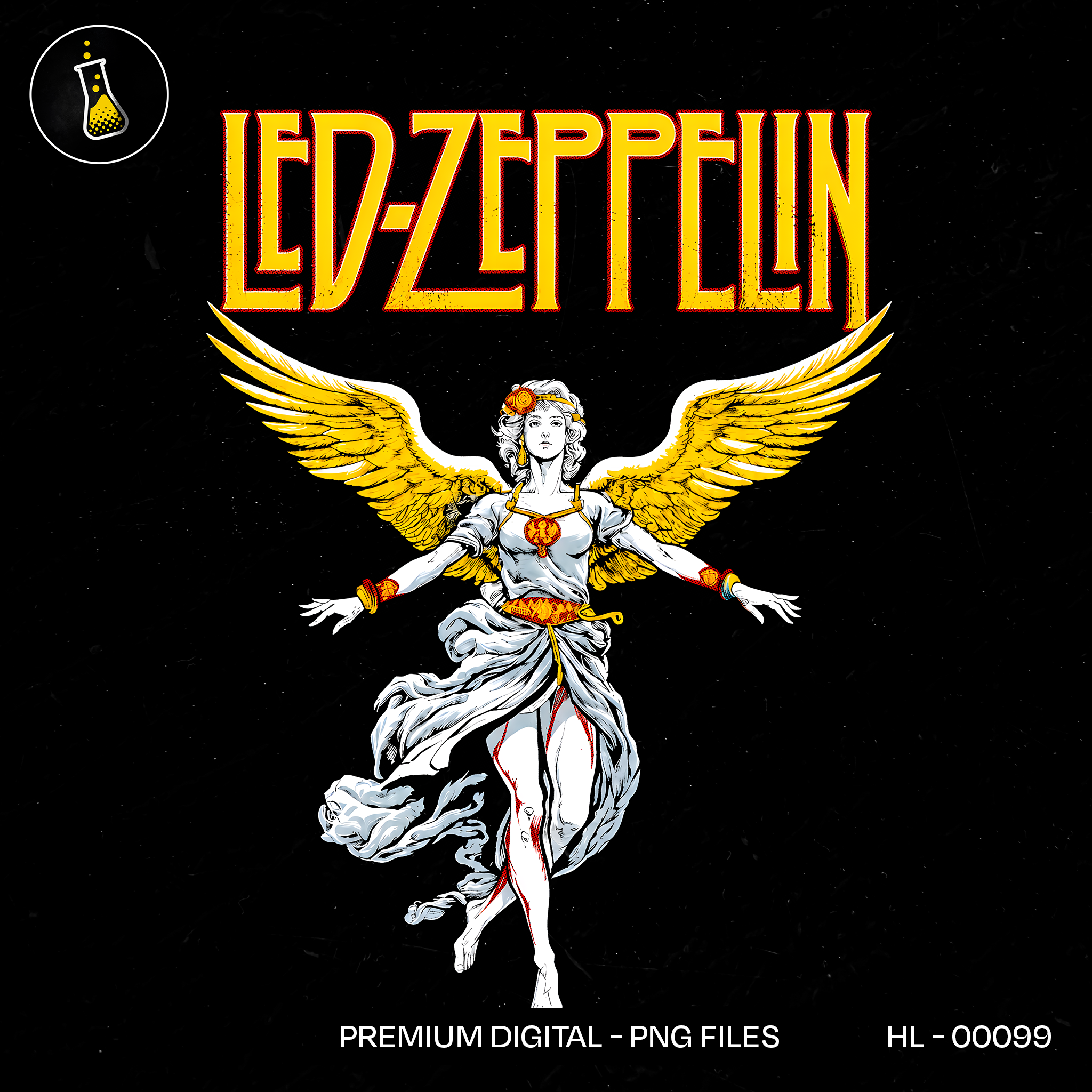 Led Zeppelin Swan Song Angel Rock Print