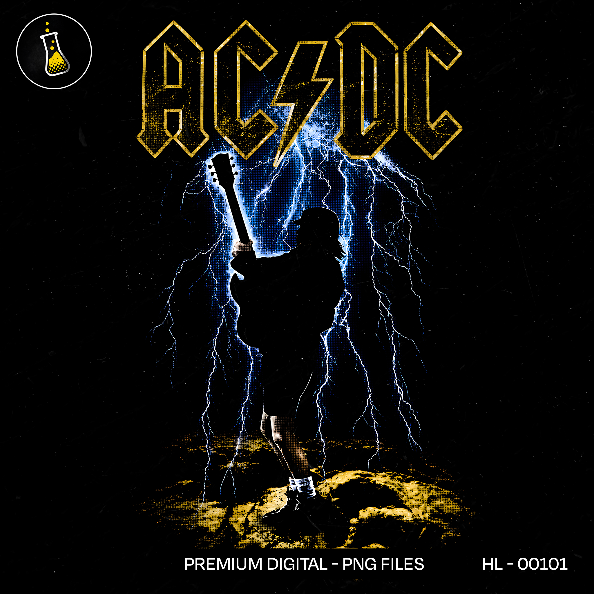 AC/DC Lightning Rock Print