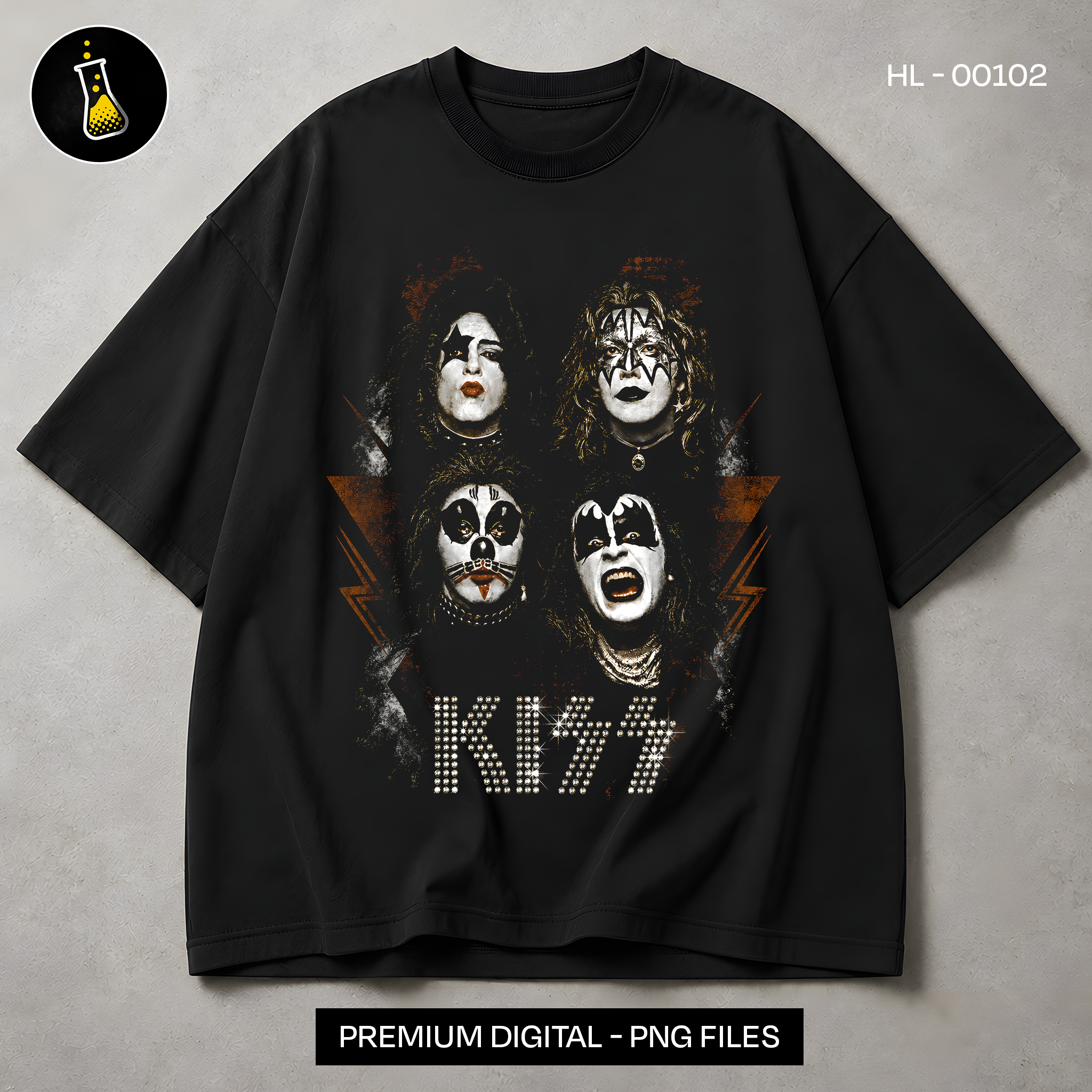KISS Faces Rock Print
