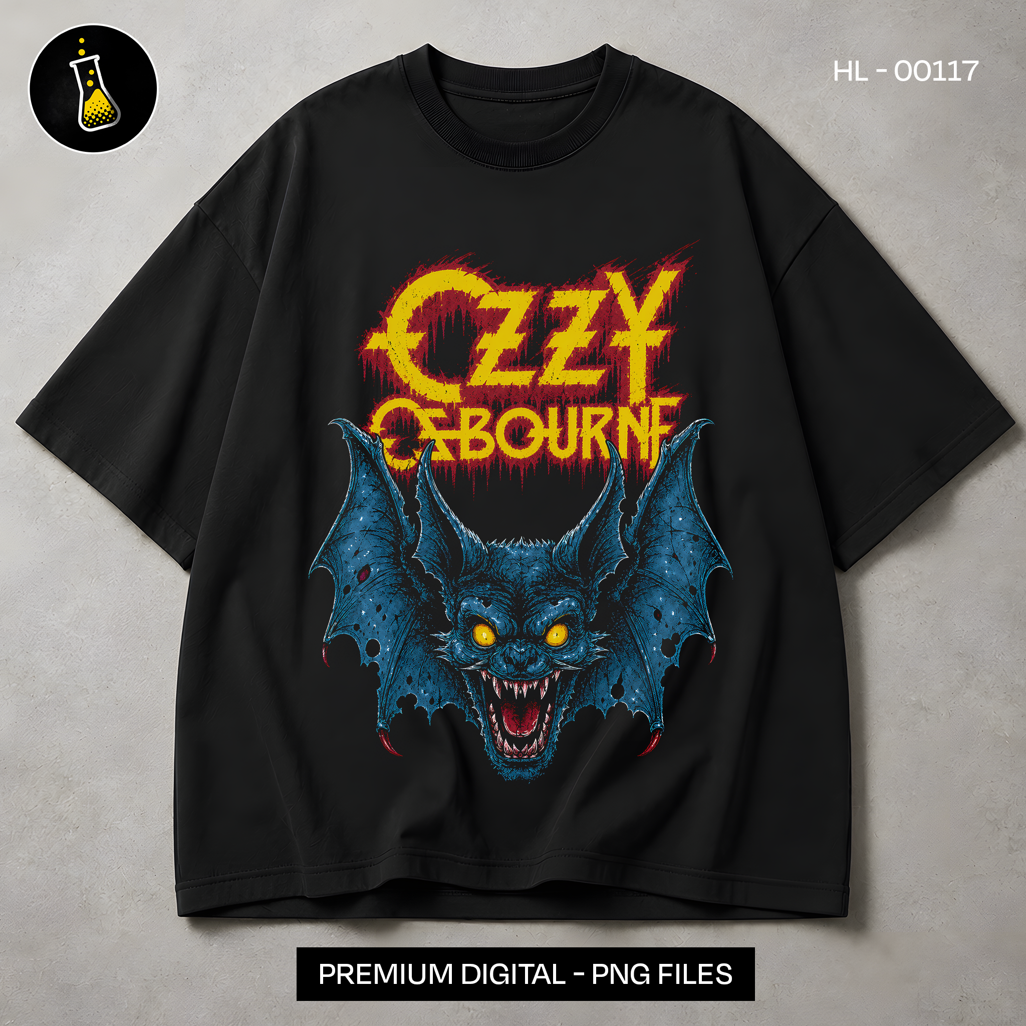 Ozzy Osbourne Blue Bat Rock Print