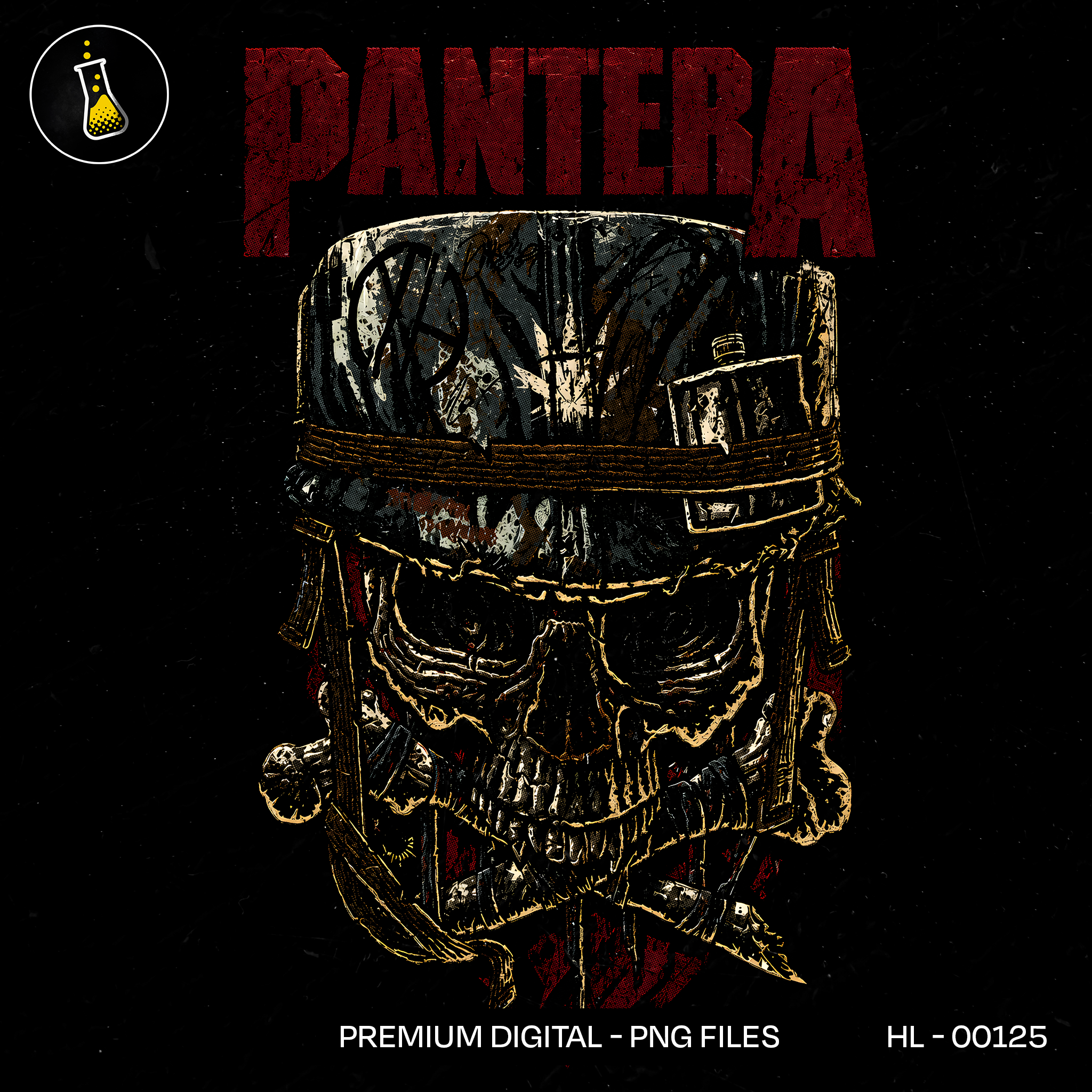Pantera Skull Groove Metal Print