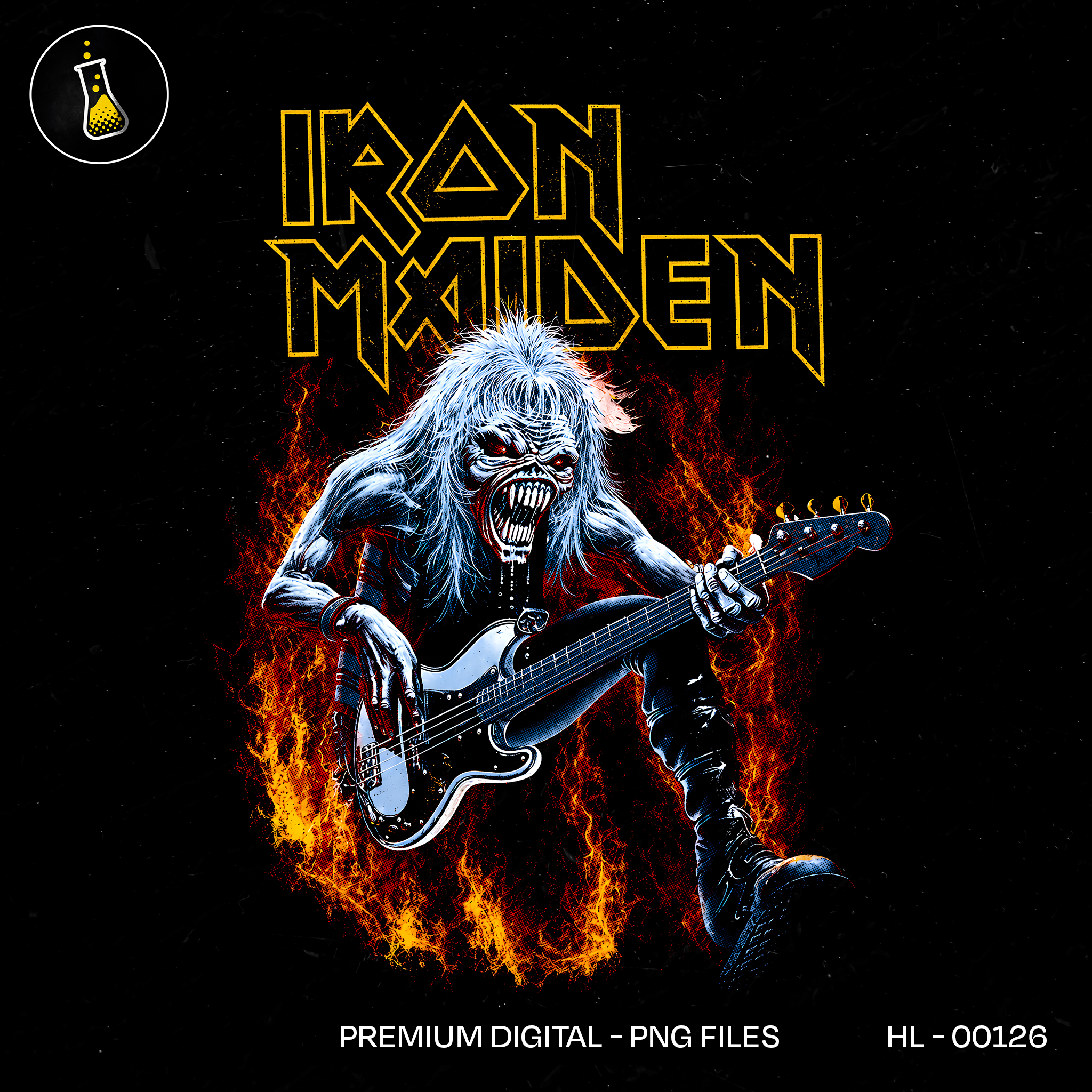 Iron Maiden Eddie Bassist Rock Print