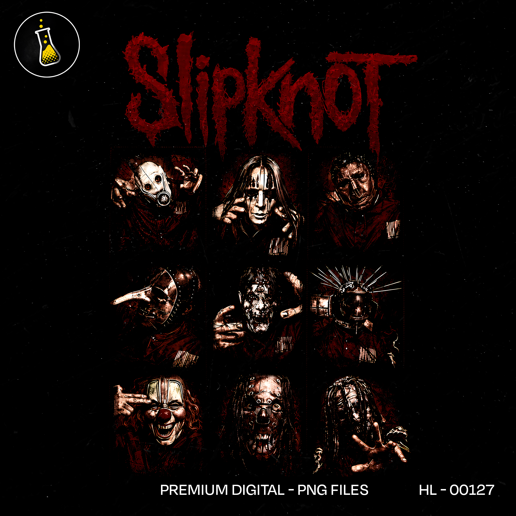 Slipknot Nu Metal Masks Print