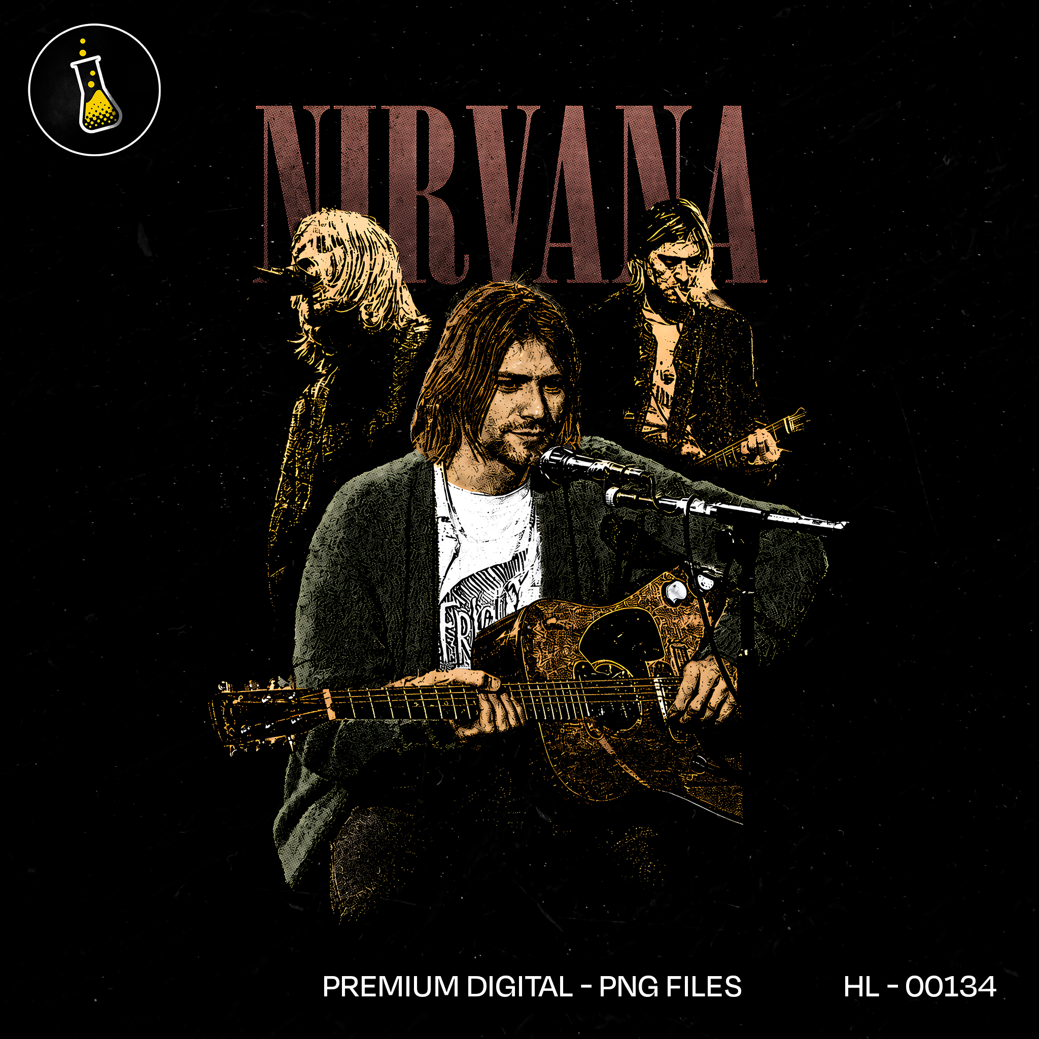 Nirvana Unplugged Grunge Rock Print