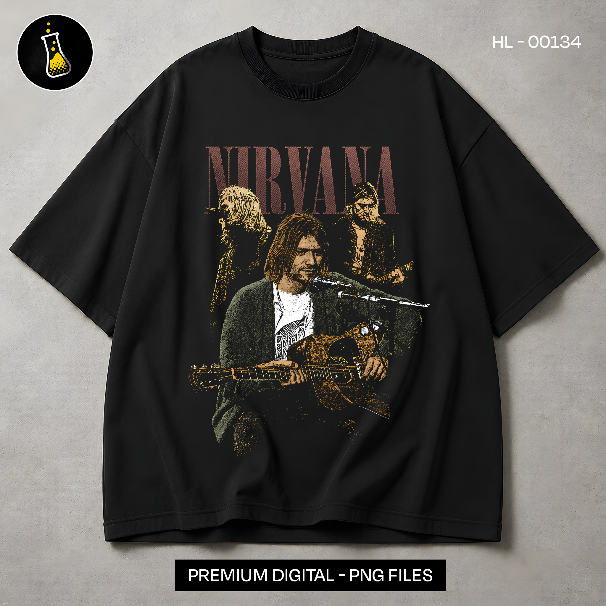 Nirvana Unplugged Grunge Rock Print