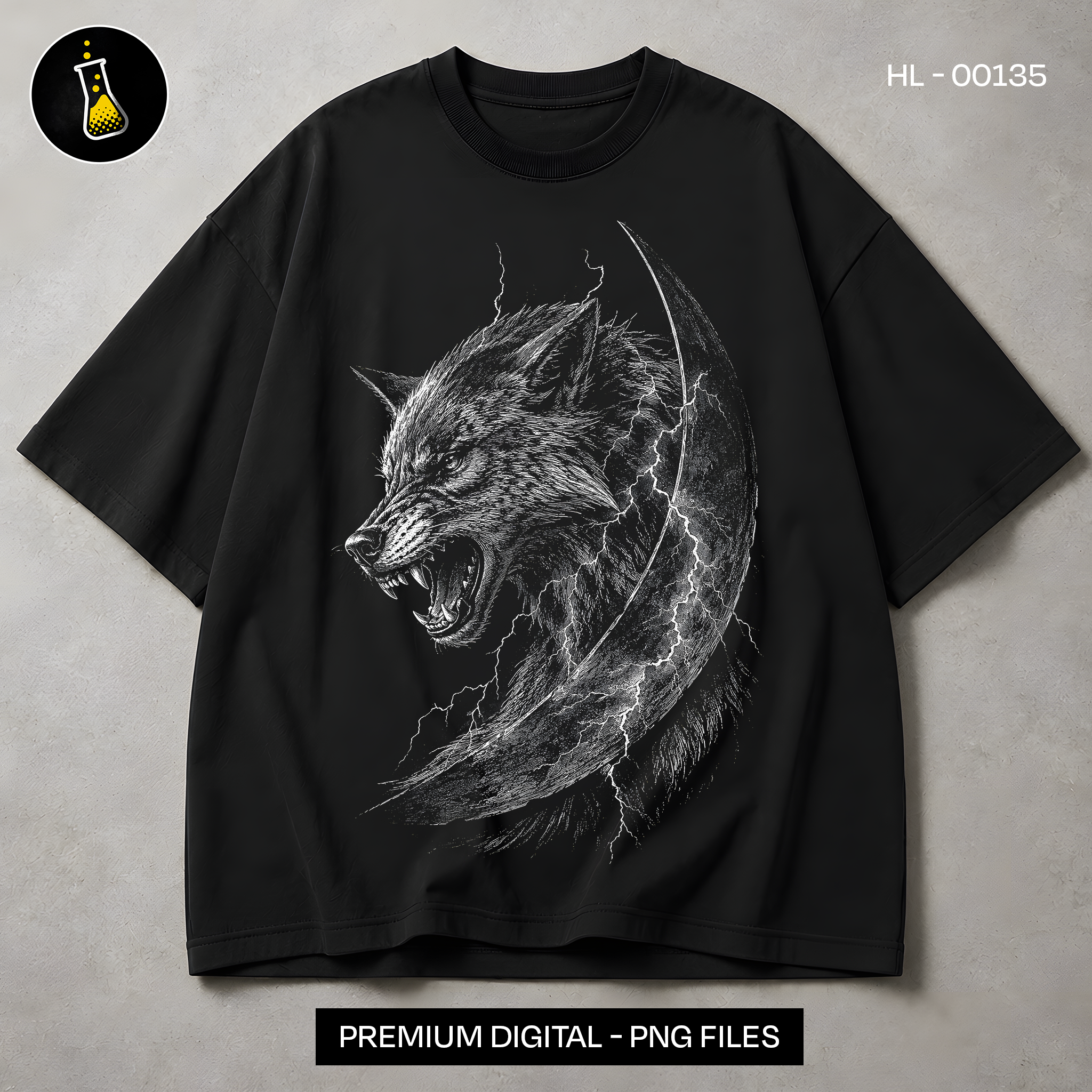 Snarling Werewolf Moon Streetwear Print