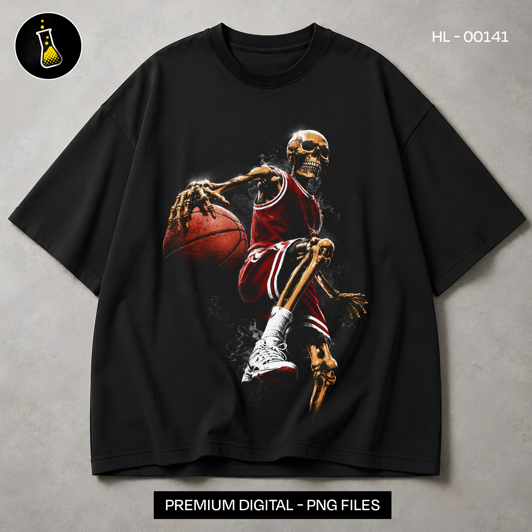 Skeleton Basketball Dunk Streetwear Print