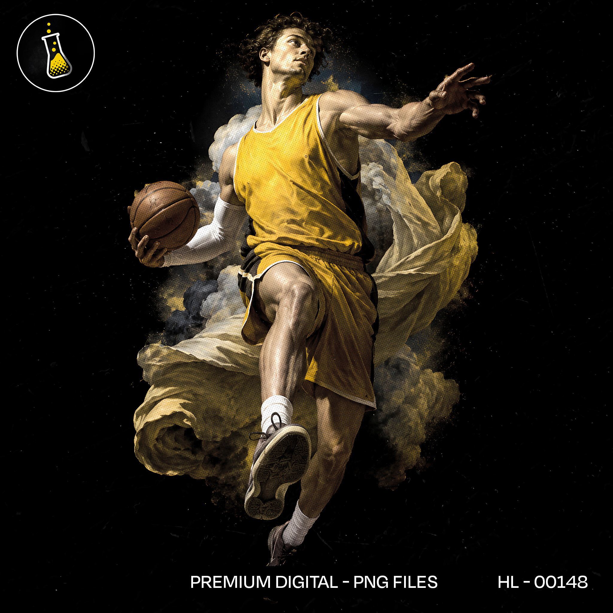 Golden Smoke Basketball Player Streetwear Print