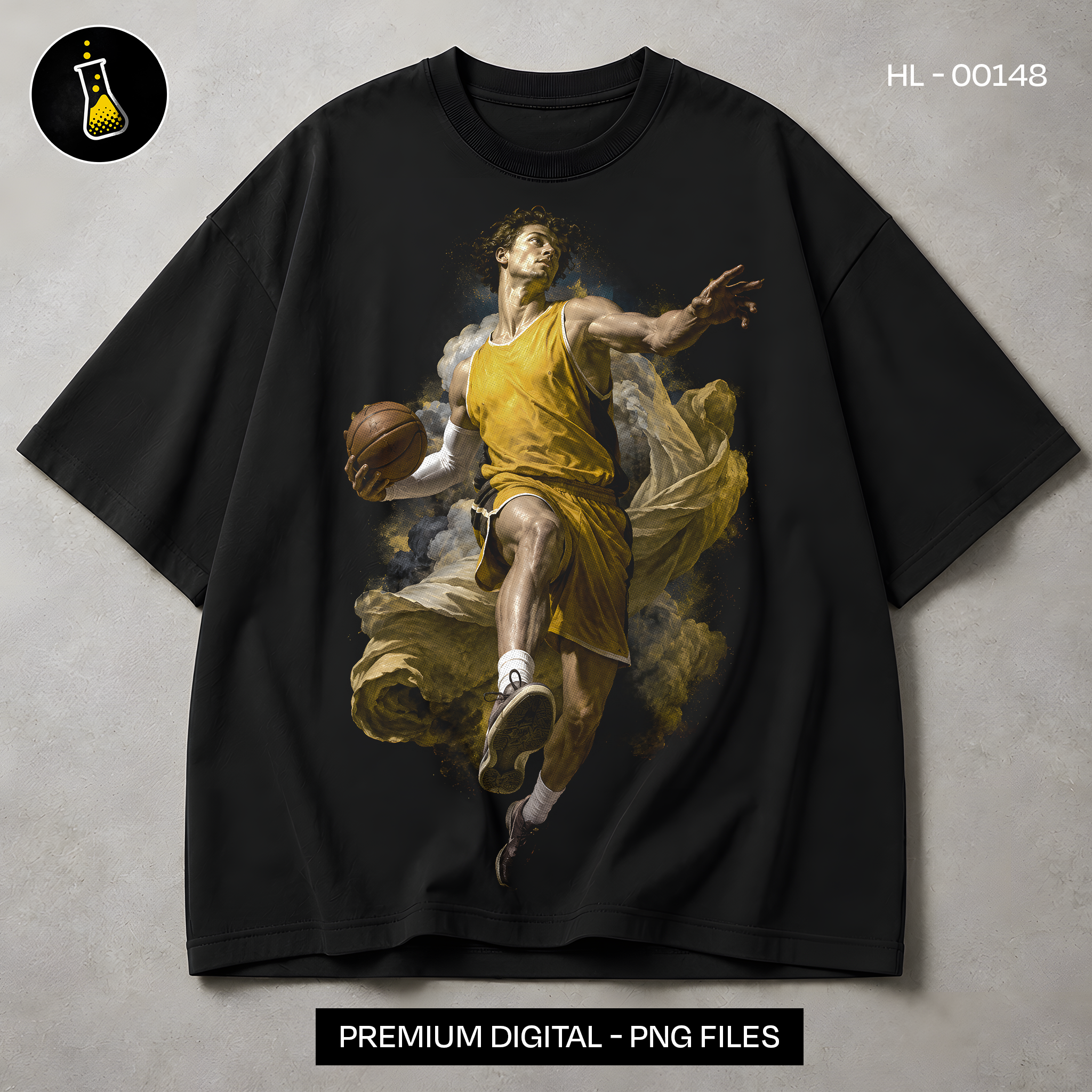 Golden Smoke Basketball Player Streetwear Print