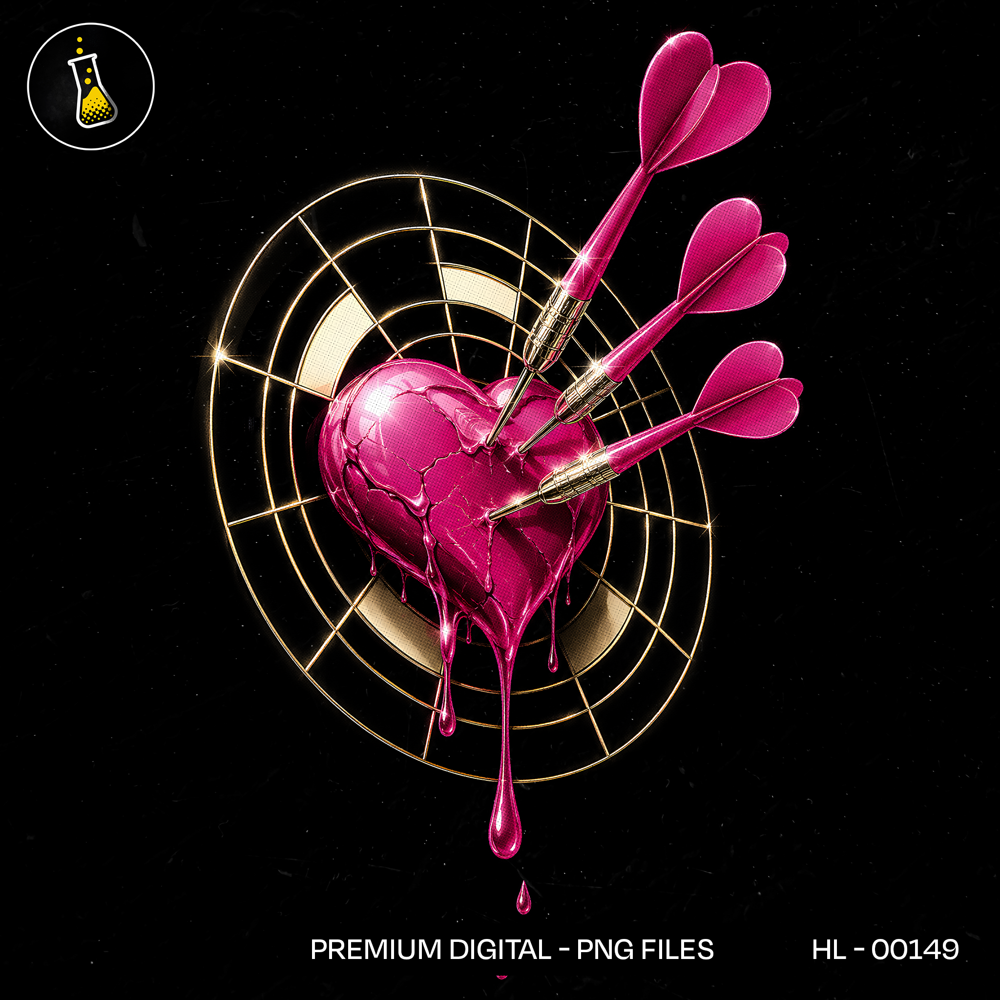 Pink Heart Bullseye Darts Streetwear Print