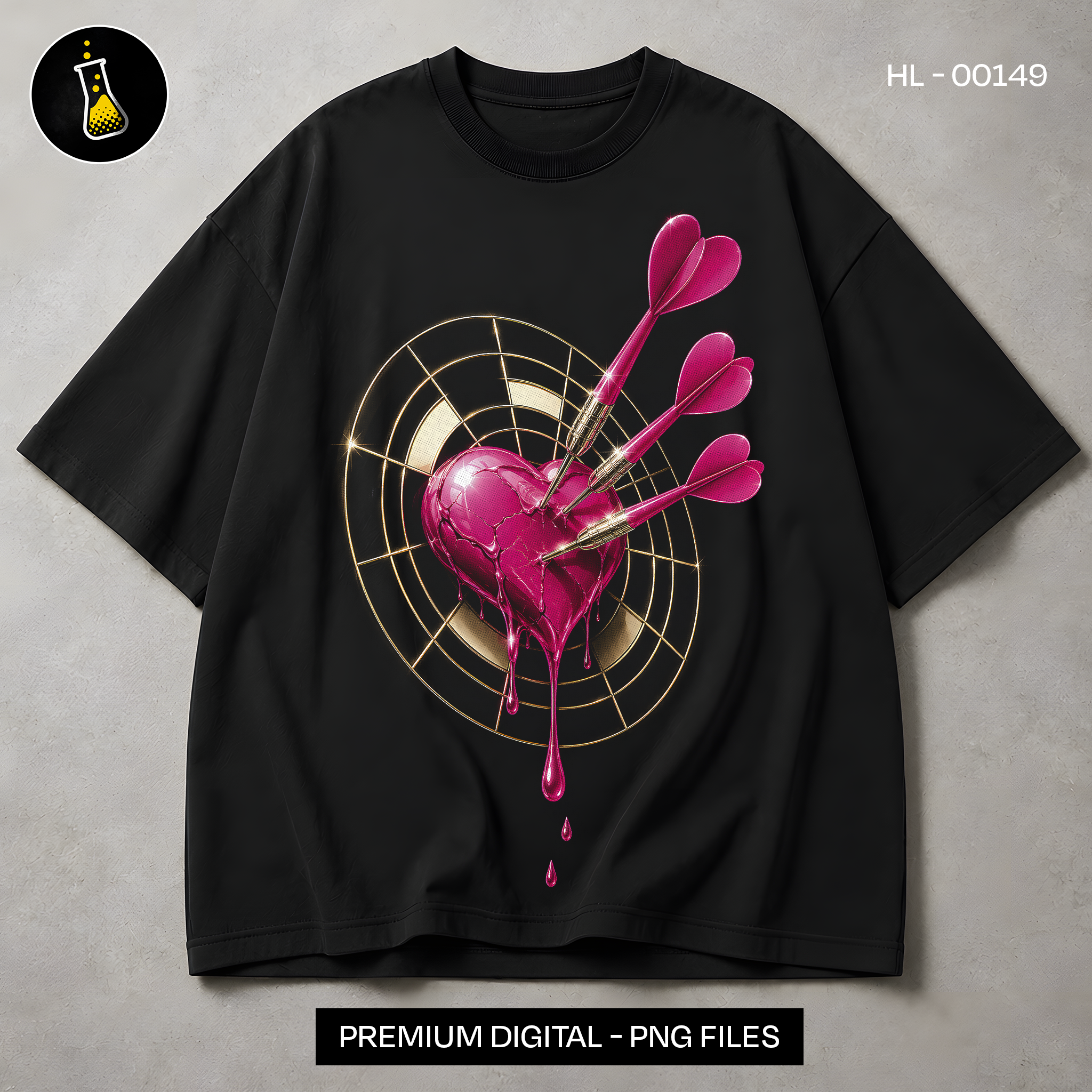 Pink Heart Bullseye Darts Streetwear Print