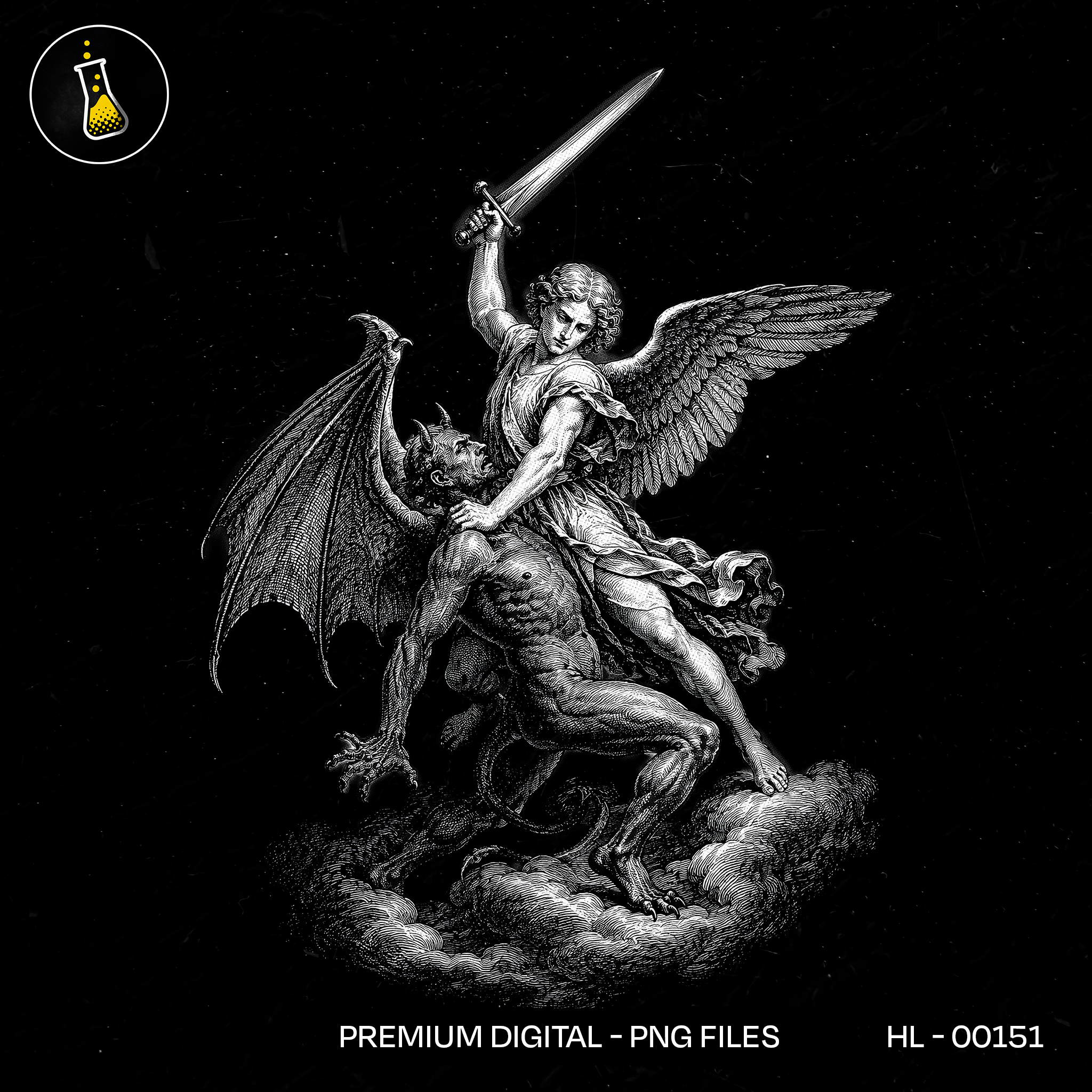 Archangel Slaying Demon Streetwear Print