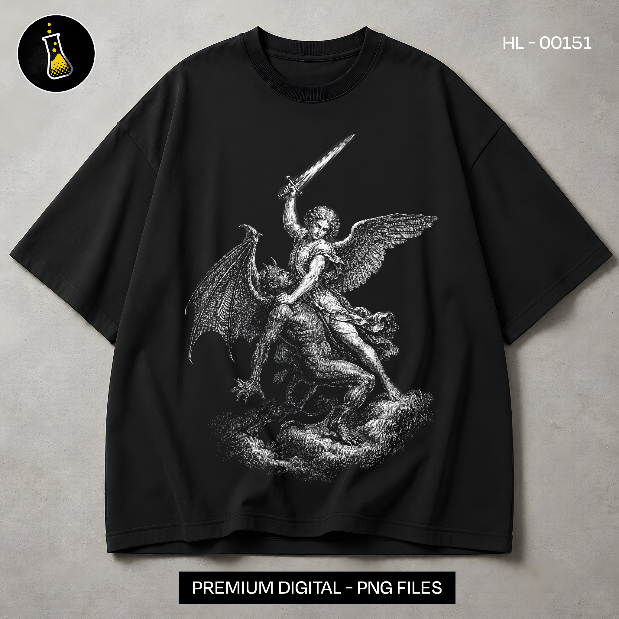 Archangel Slaying Demon Streetwear Print