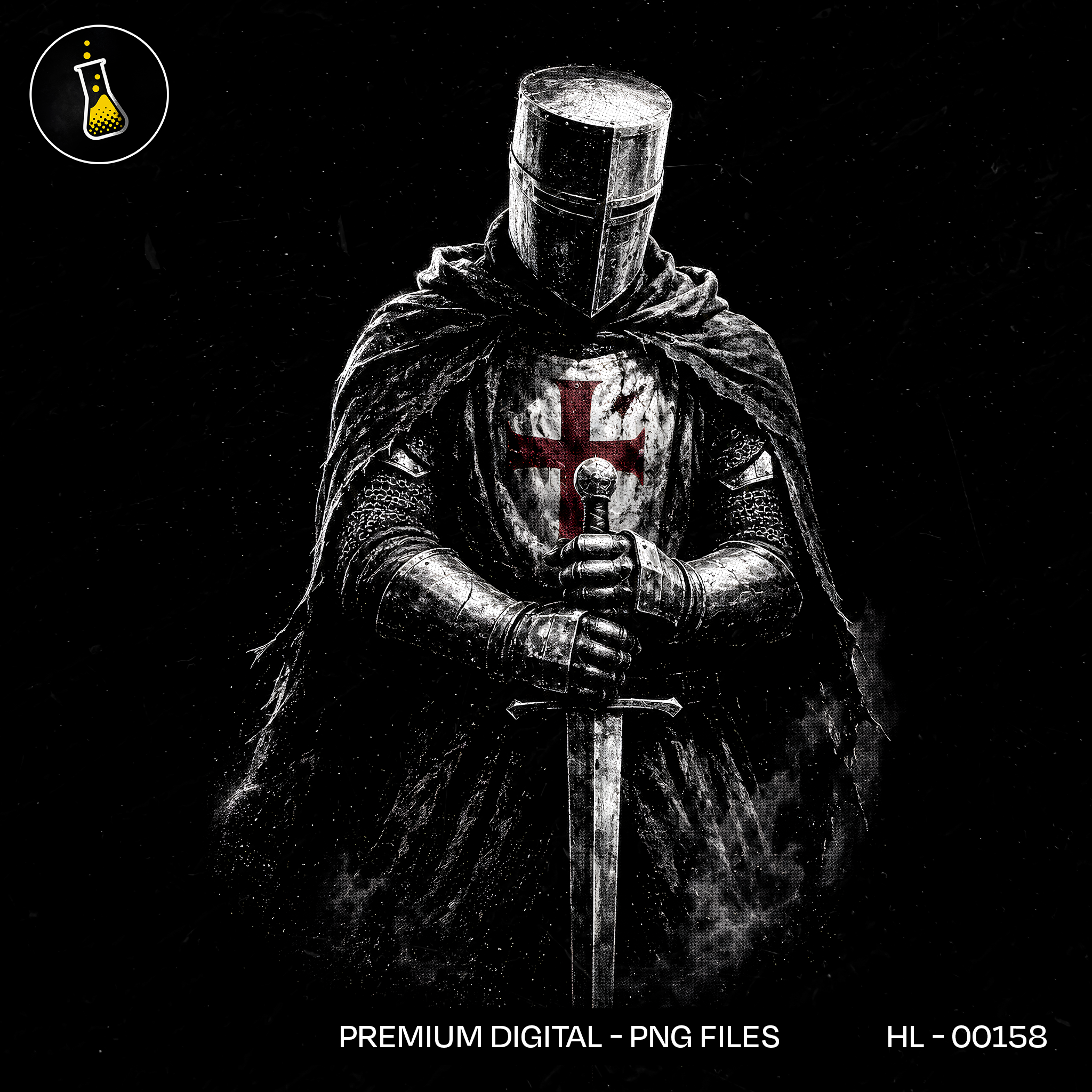 Templar Knight Red Cross Streetwear Print
