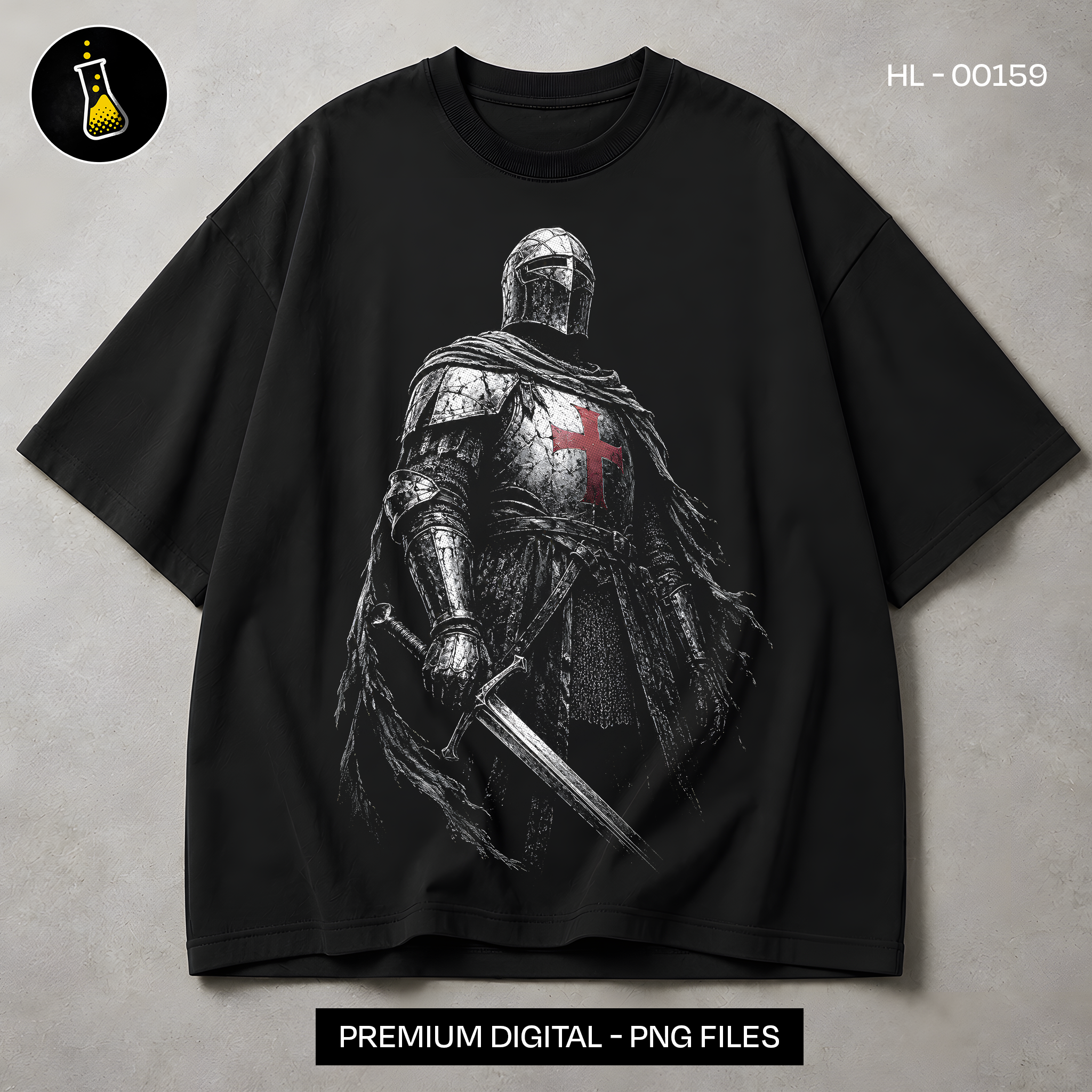 Crusader Knight Red Cross Armor Streetwear Print