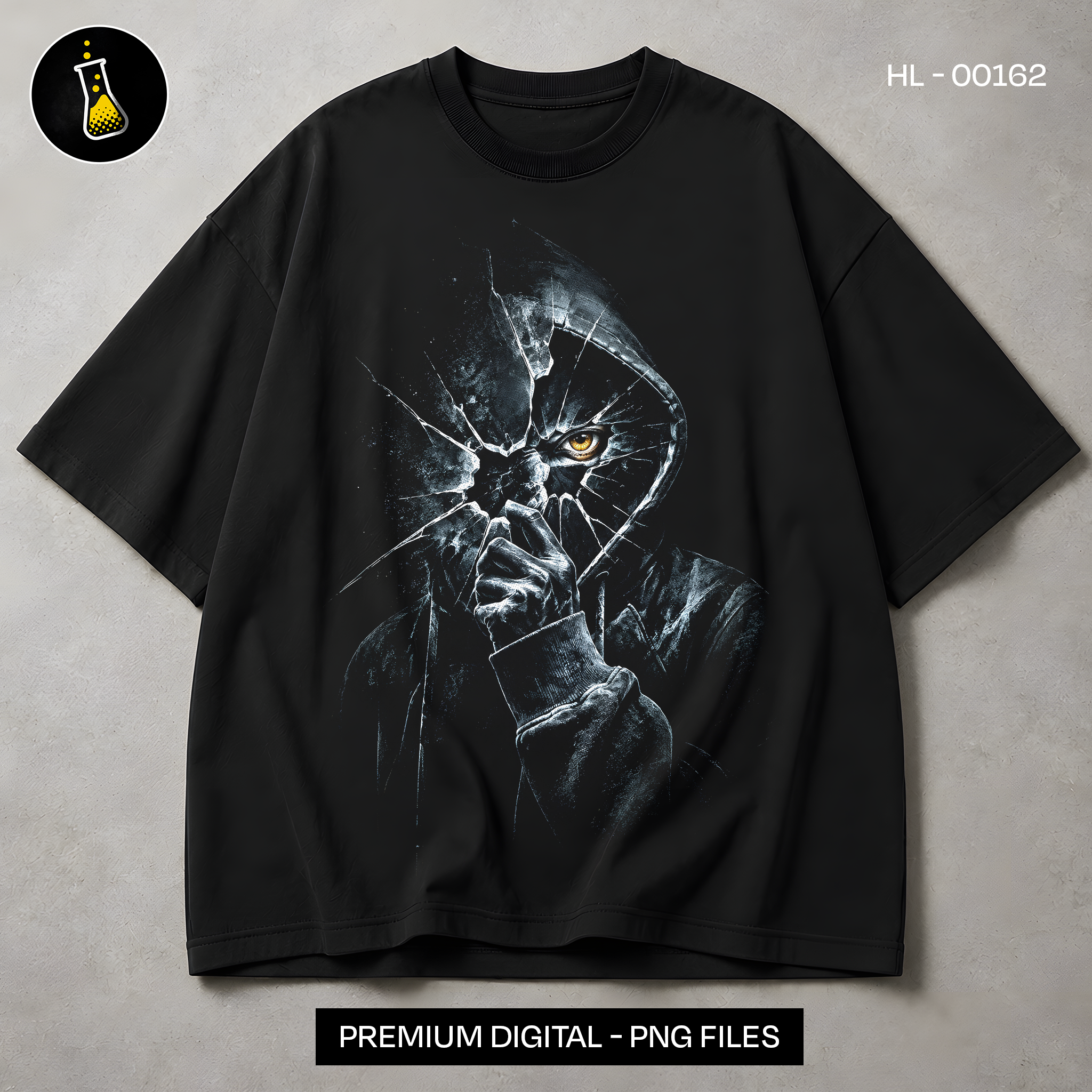 Broken Glass Hooded Figure Streetwear Print