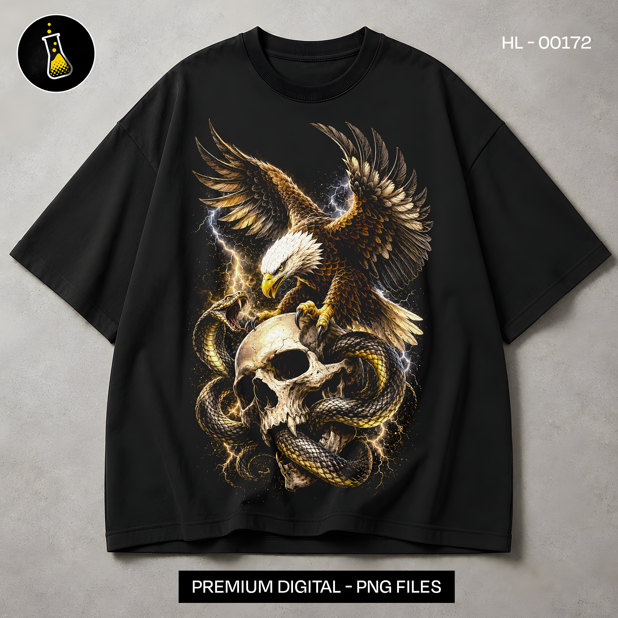 Eagle Snake Skull Battle Streetwear Print