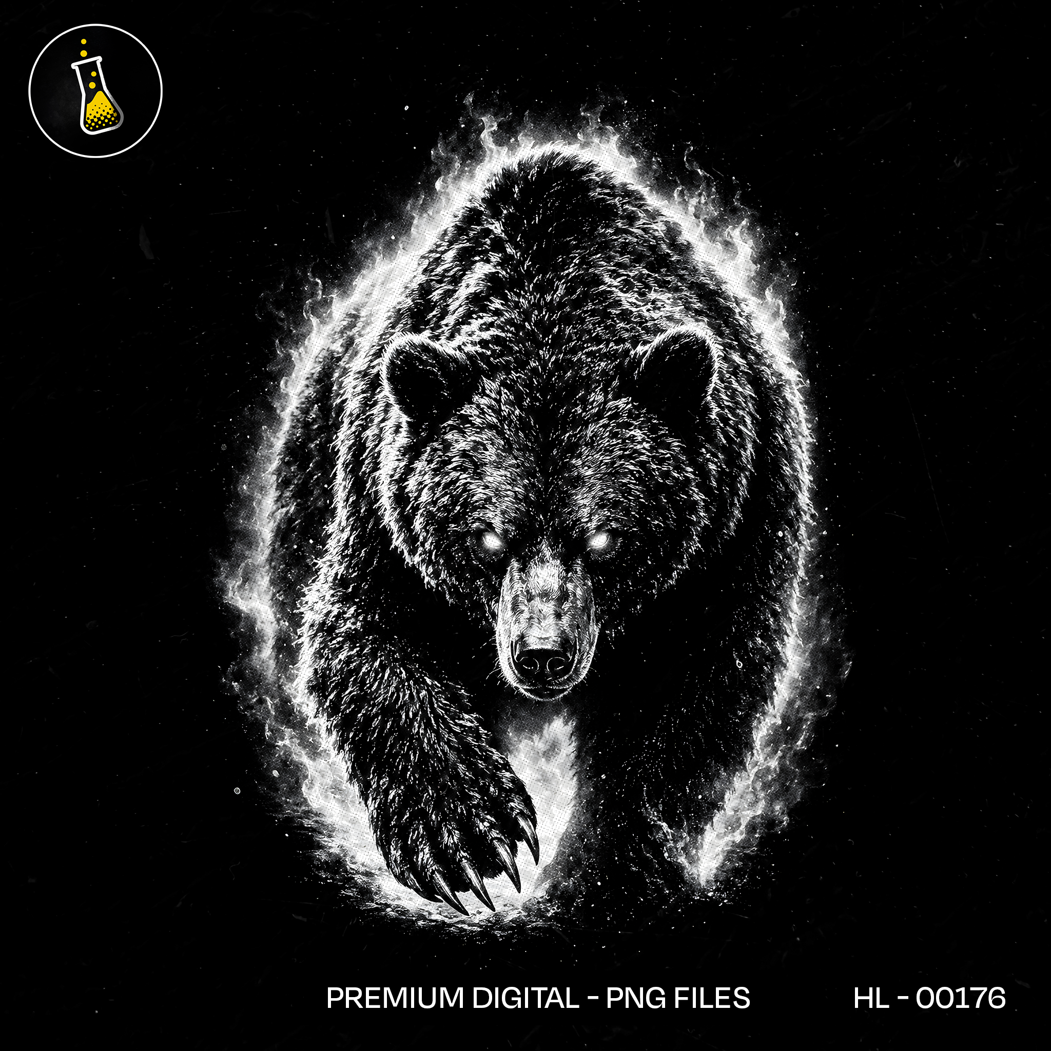 Fierce Grizzly Bear Streetwear Print