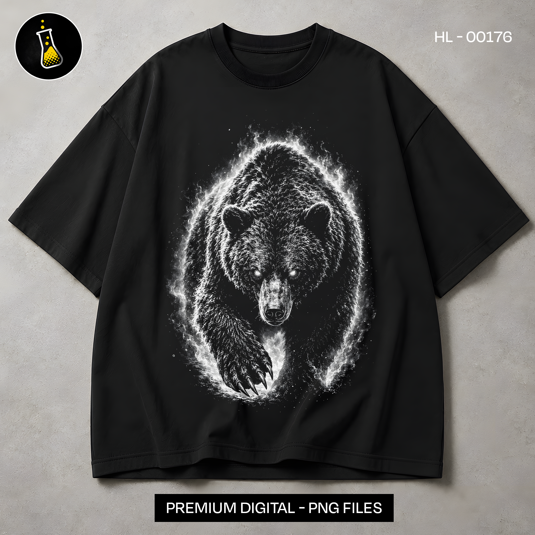 Fierce Grizzly Bear Streetwear Print