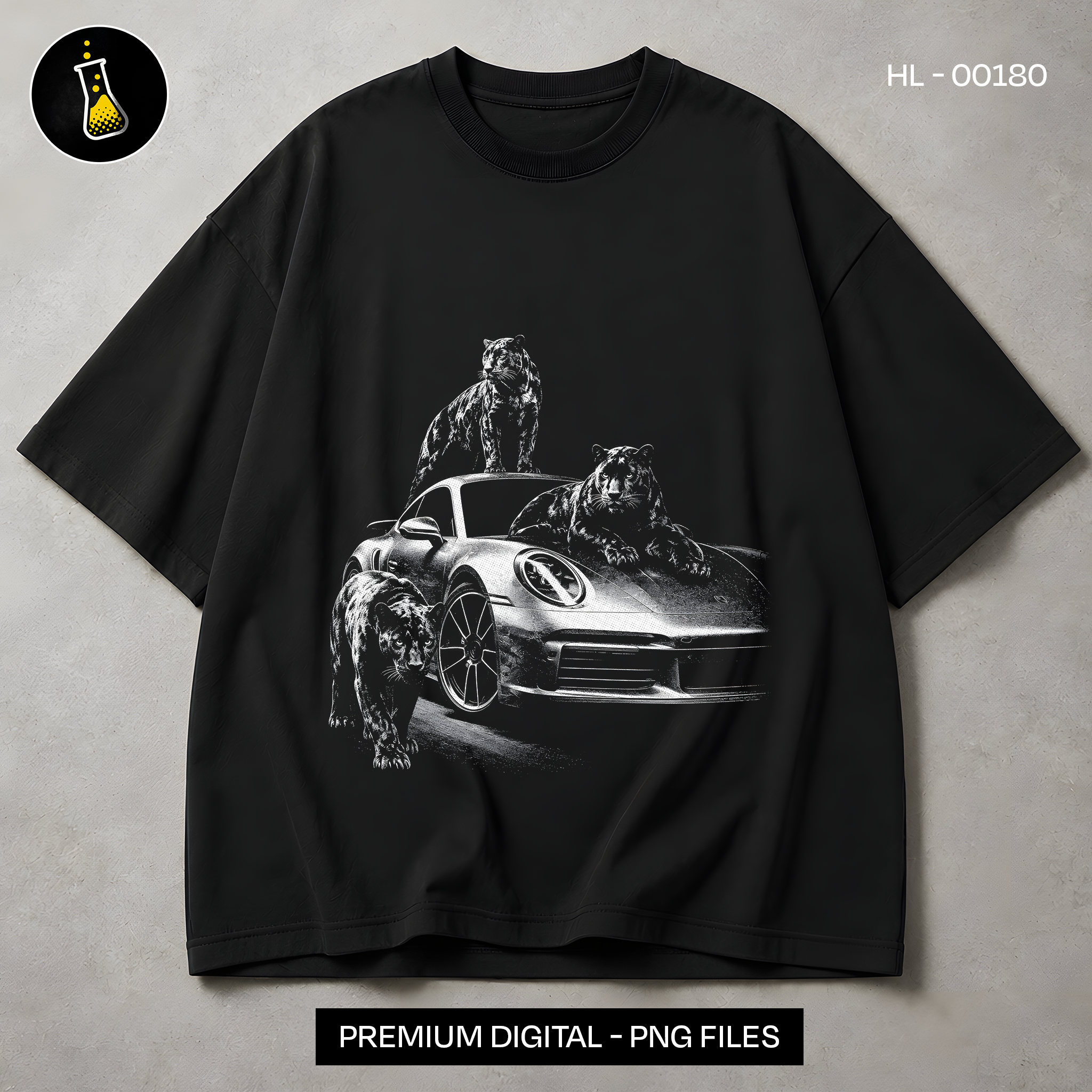 Black Panthers Sports Car Streetwear Print