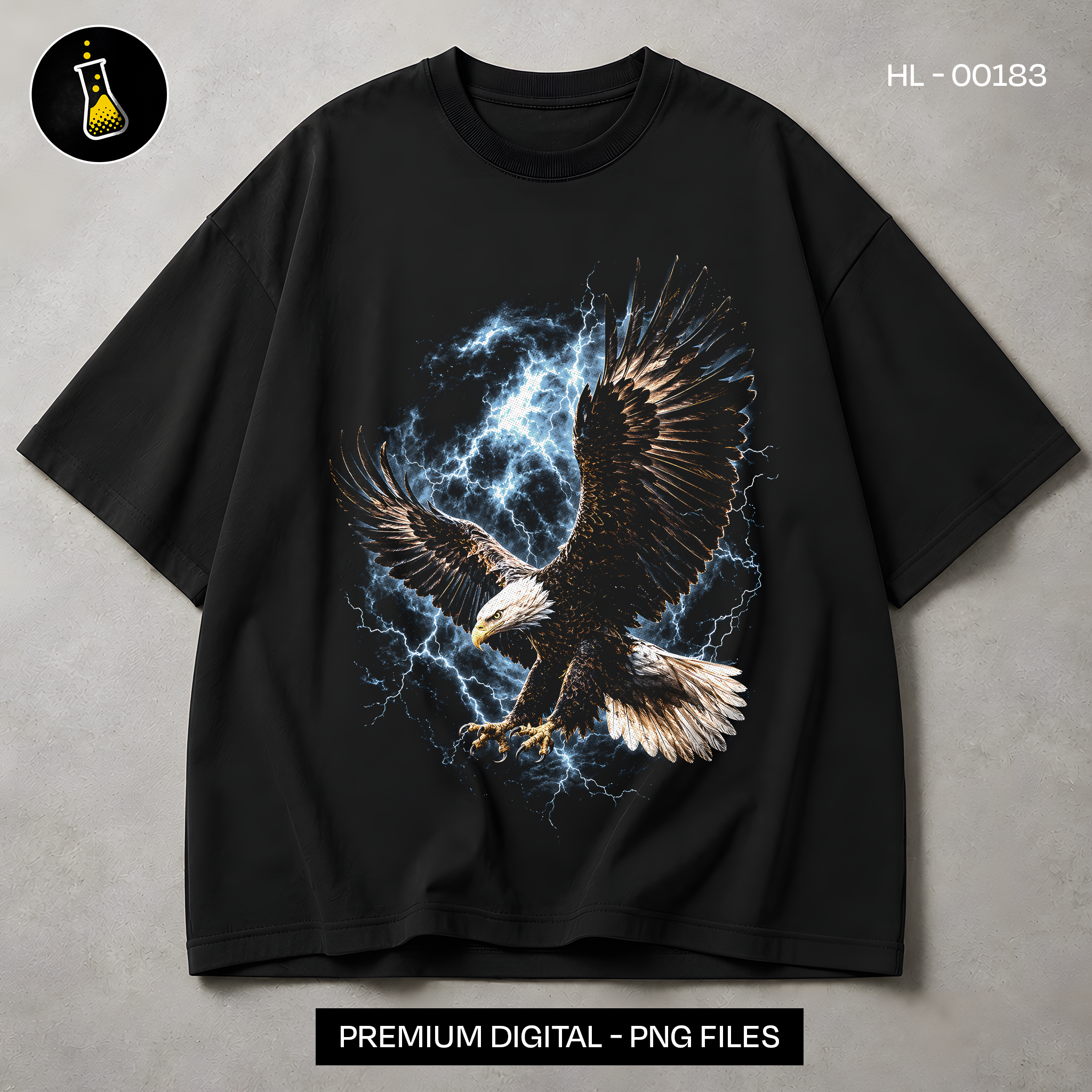 Bald Eagle Lightning Storm Streetwear Print