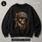 Burning Helmet Skull Roses Streetwear Print