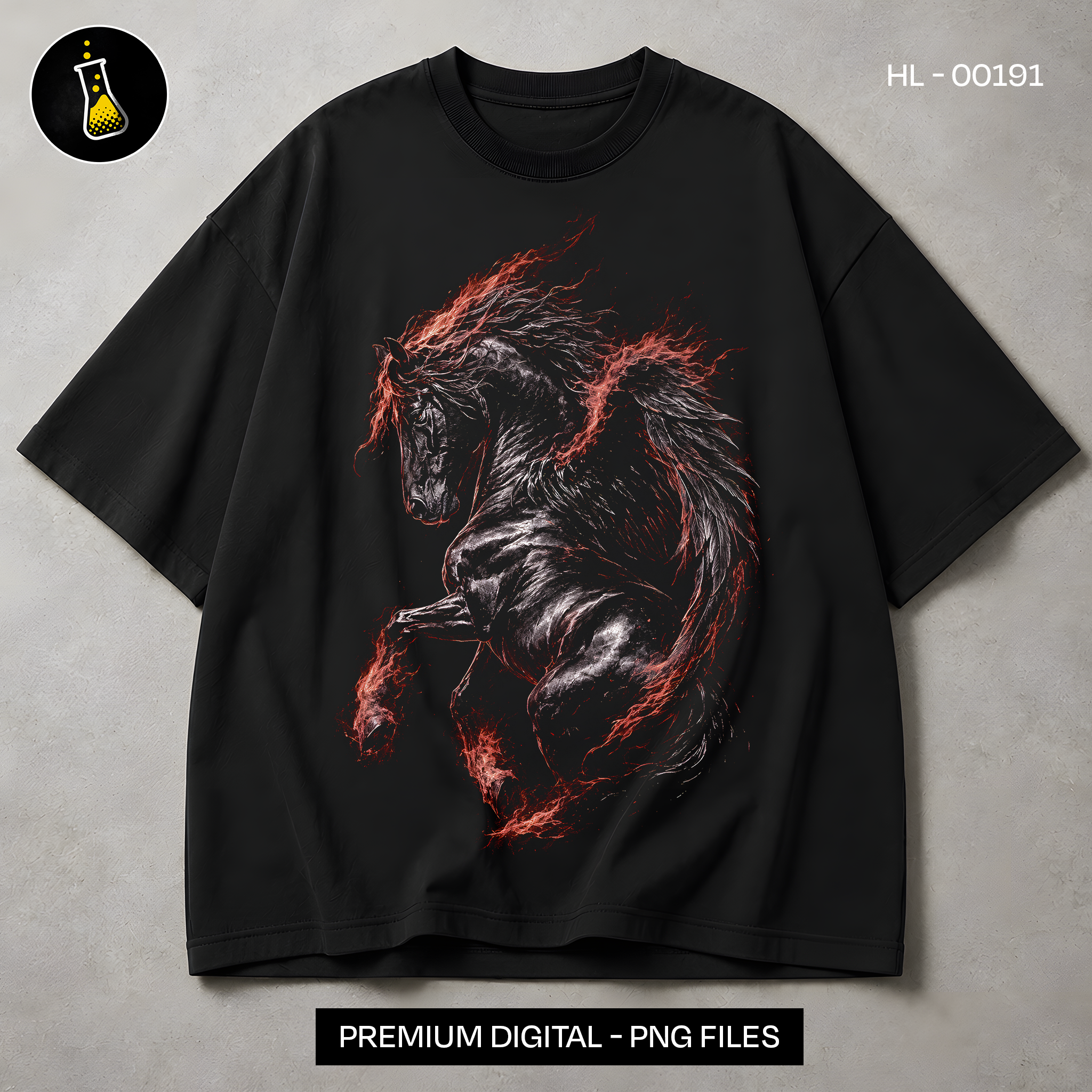 Fire Horse Rearing Streetwear Print