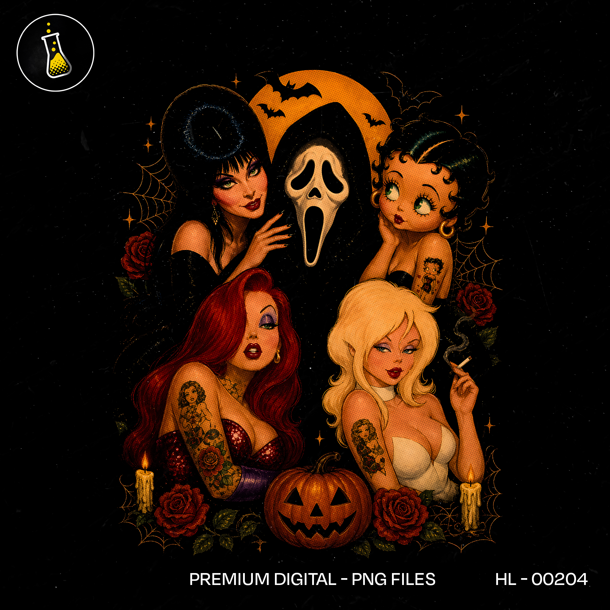 Spooky Pinup Girls Ghostface Halloween Print