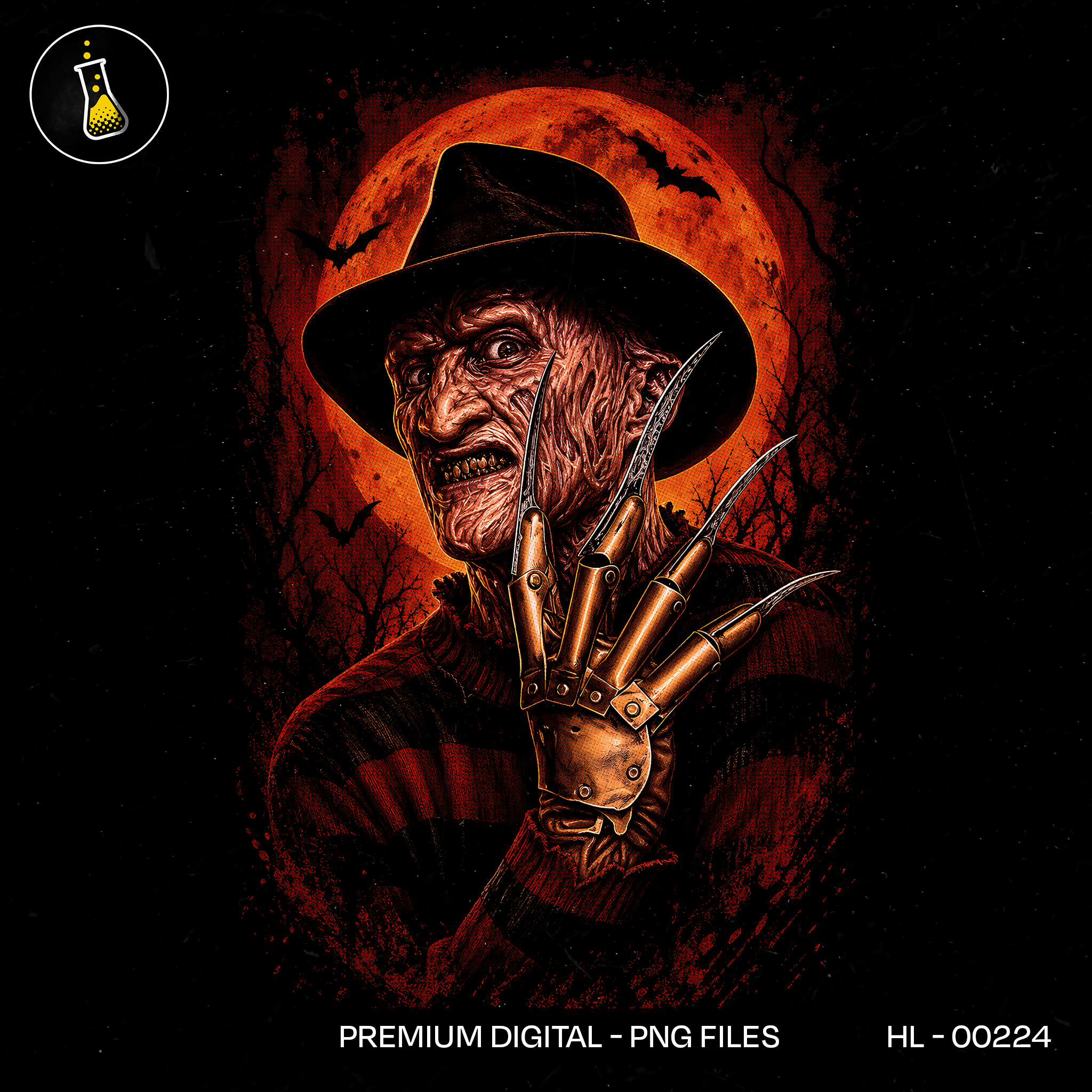 Freddy Krueger Bloody Moon Halloween Print