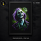 Purple Haired Ghoul Green Moon Halloween Print
