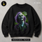 Purple Haired Ghoul Green Moon Halloween Print