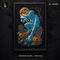 Blue Mummy Graveyard Pumpkins Halloween Print