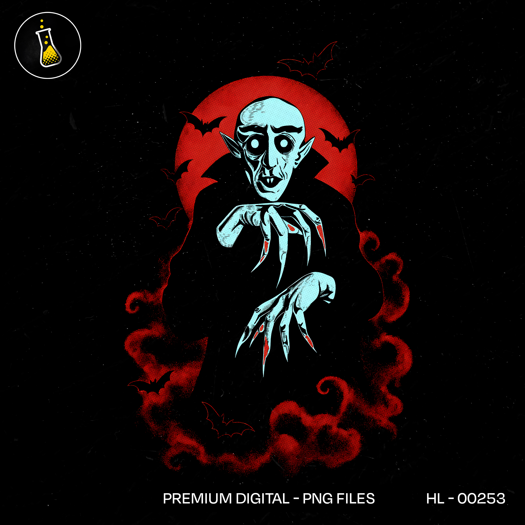 Nosferatu Vampire Red Moon Halloween Print