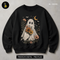 Cute Ghost Flowers Black Cat Halloween Print