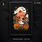 Cute Strawberry Girl Black Cat Halloween Print