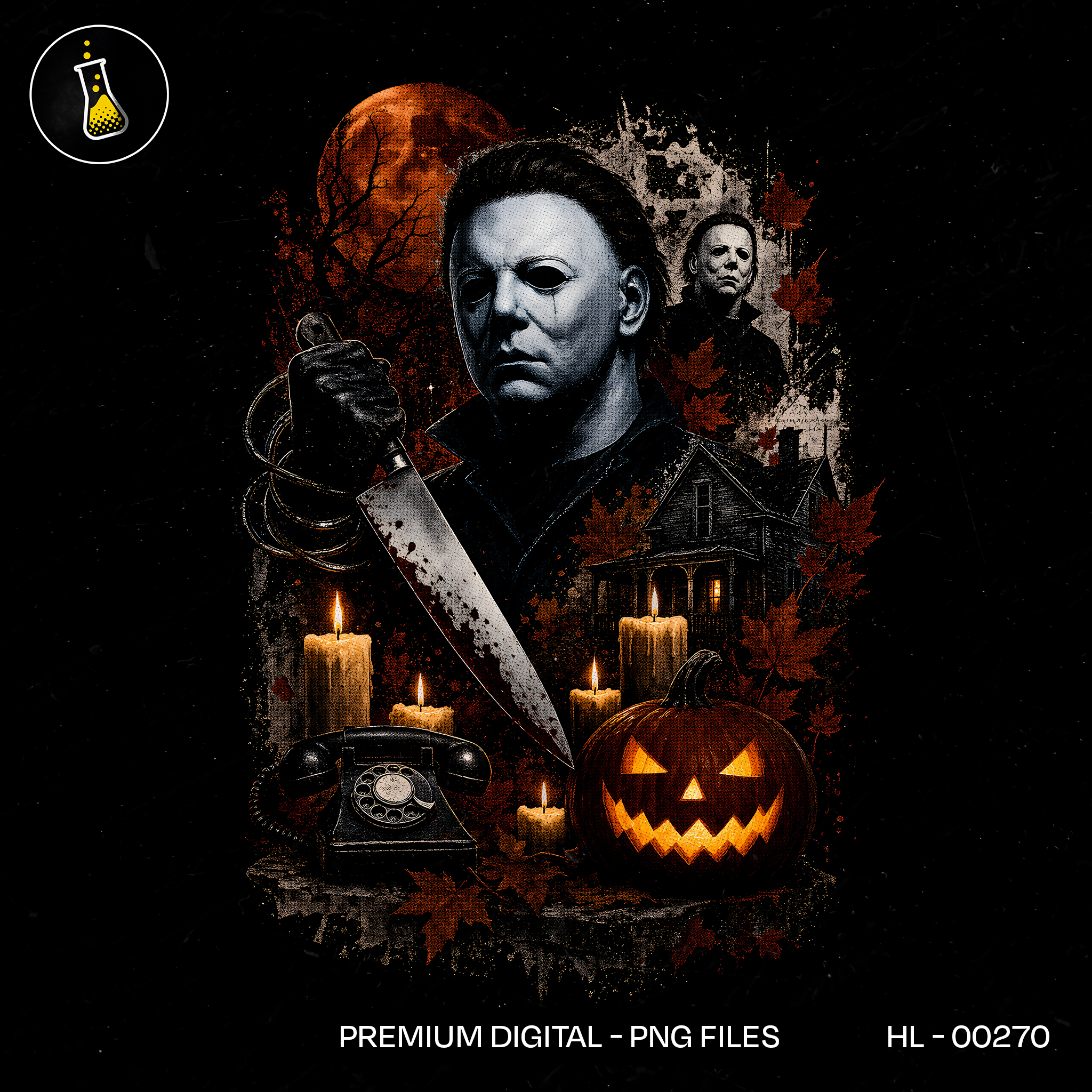 Michael Myers Bloody Knife Halloween Print