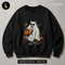 Cute Ghost Bear Coffee Pumpkin Halloween Print